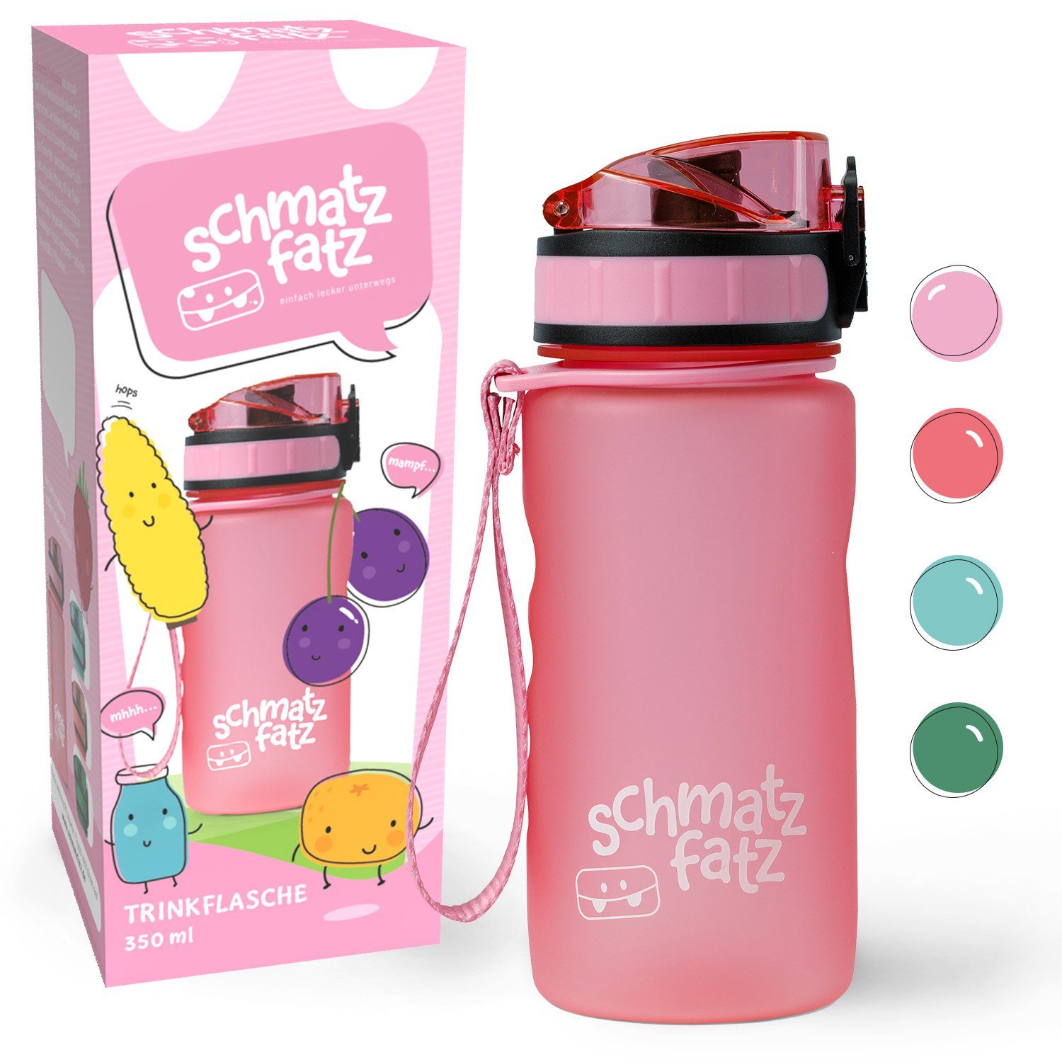 Kinderflasche Outdoor Klarstein Schule Trinkflasche 350 ml Rosa Sport Kindergarten 0,