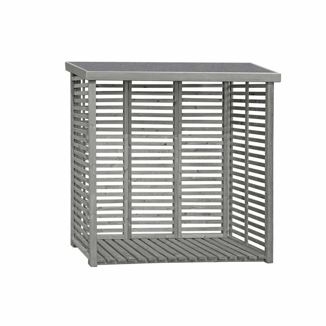 Gartenpirat Kaminholzregal mit Rückwand in grau günstig online kaufen