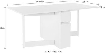 Woodman Esstisch Jasper, mit einer rechteckigen Tischplatte und Auszugsfunktion, Breite 90 cm