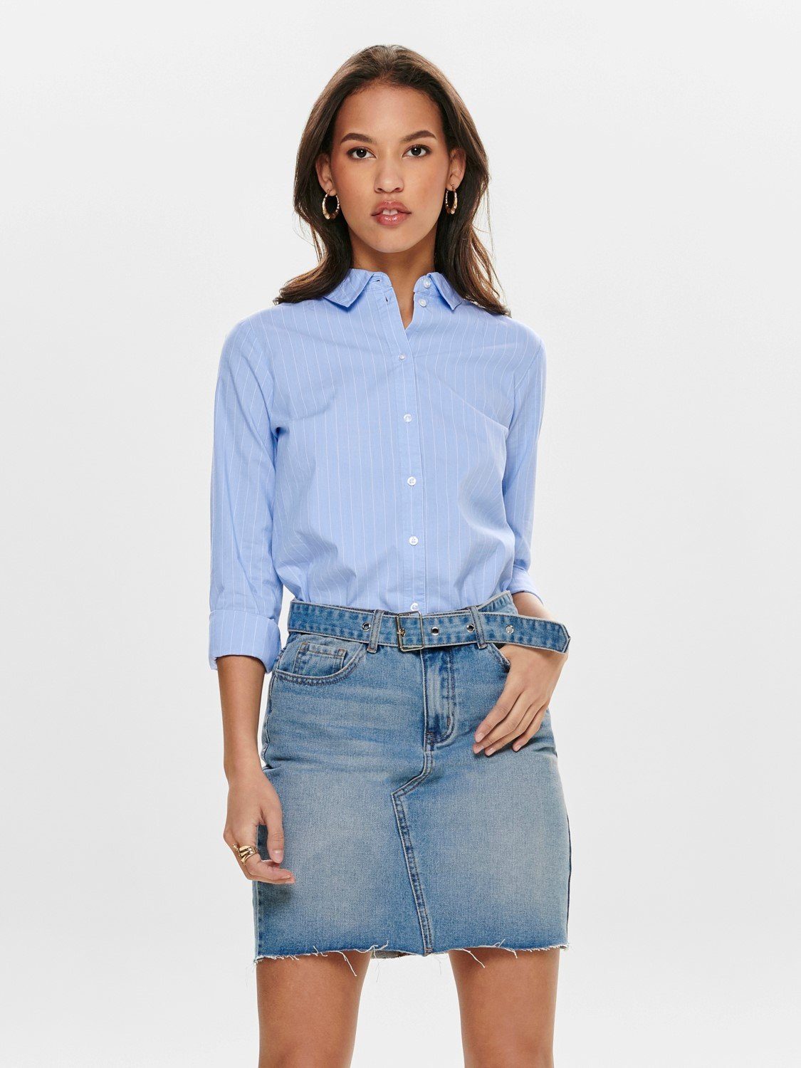 JACQUELINE de YONG Blusenshirt Business Basic Hemd Bluse JDYMIO (1-tlg) 4189 in Blau