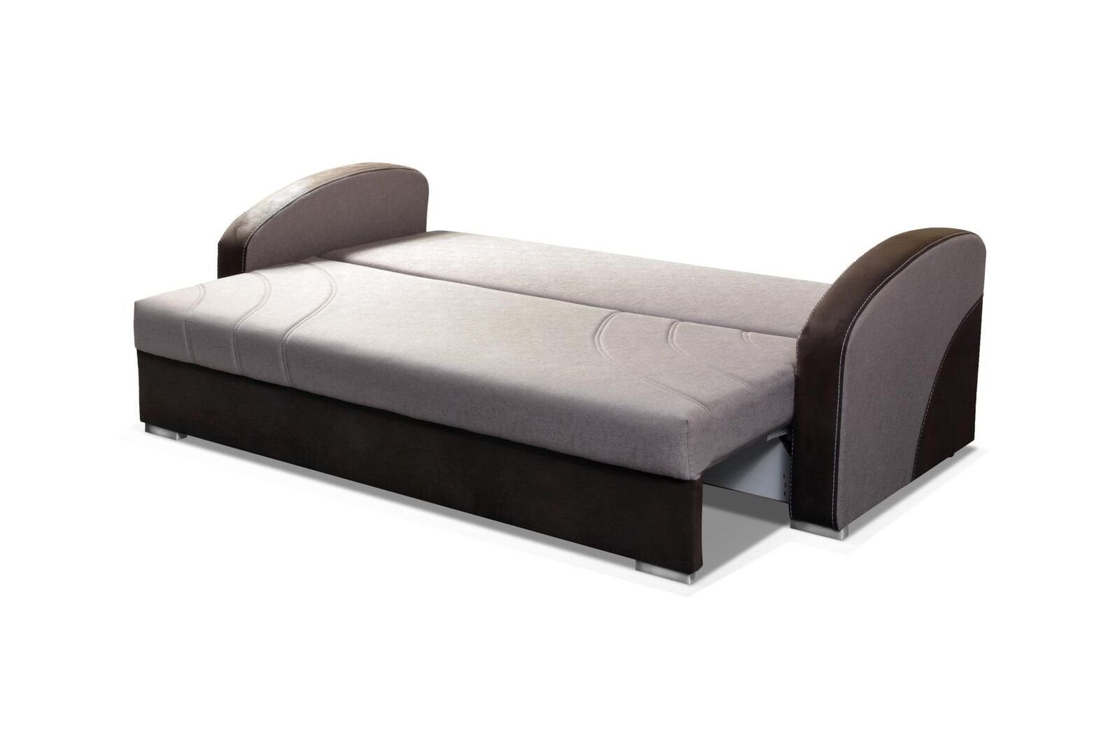 Bettfunktion luxus JVmoebel Europe mit Grauer Neu, in Moderner Made Sofa Dreisitzer