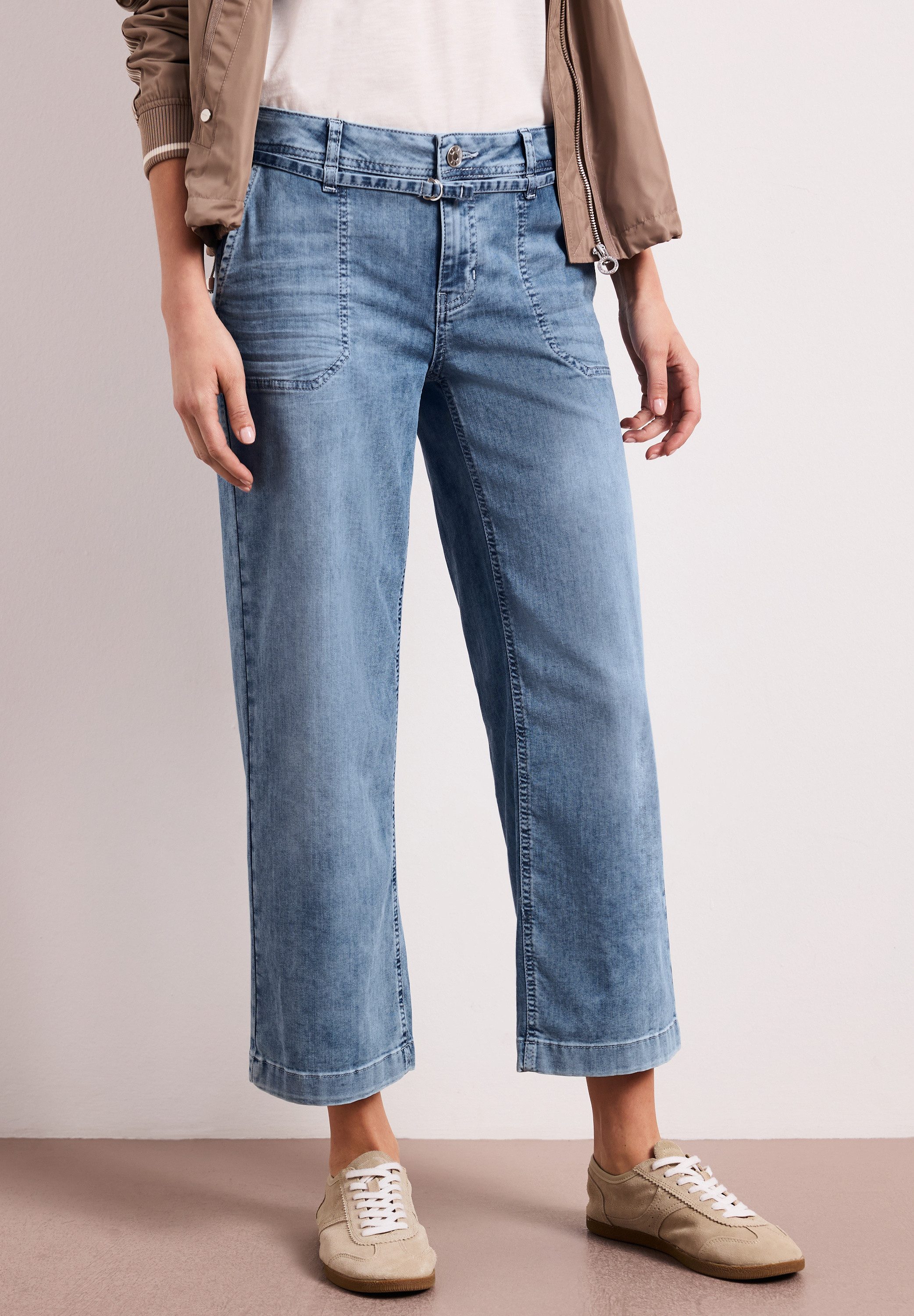 STREET ONE Loose-fit-Jeans Style Emee mit Jeans-Band-Detail