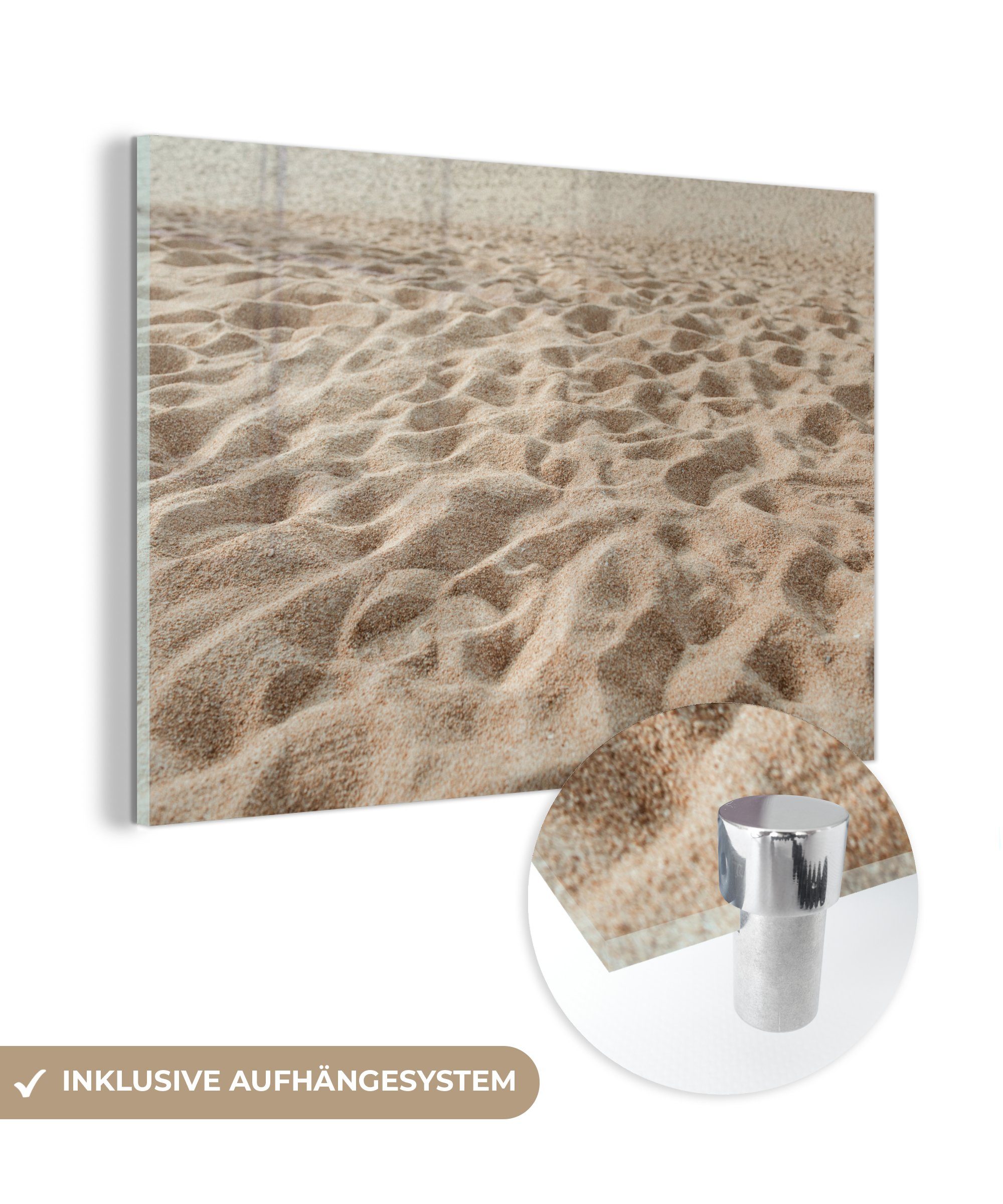 MuchoWow Acrylglasbild Sommer - Sand - Strand, (1 St), Glasbilder - Bilder auf Glas Wandbild - Foto auf Glas - Wanddekoration