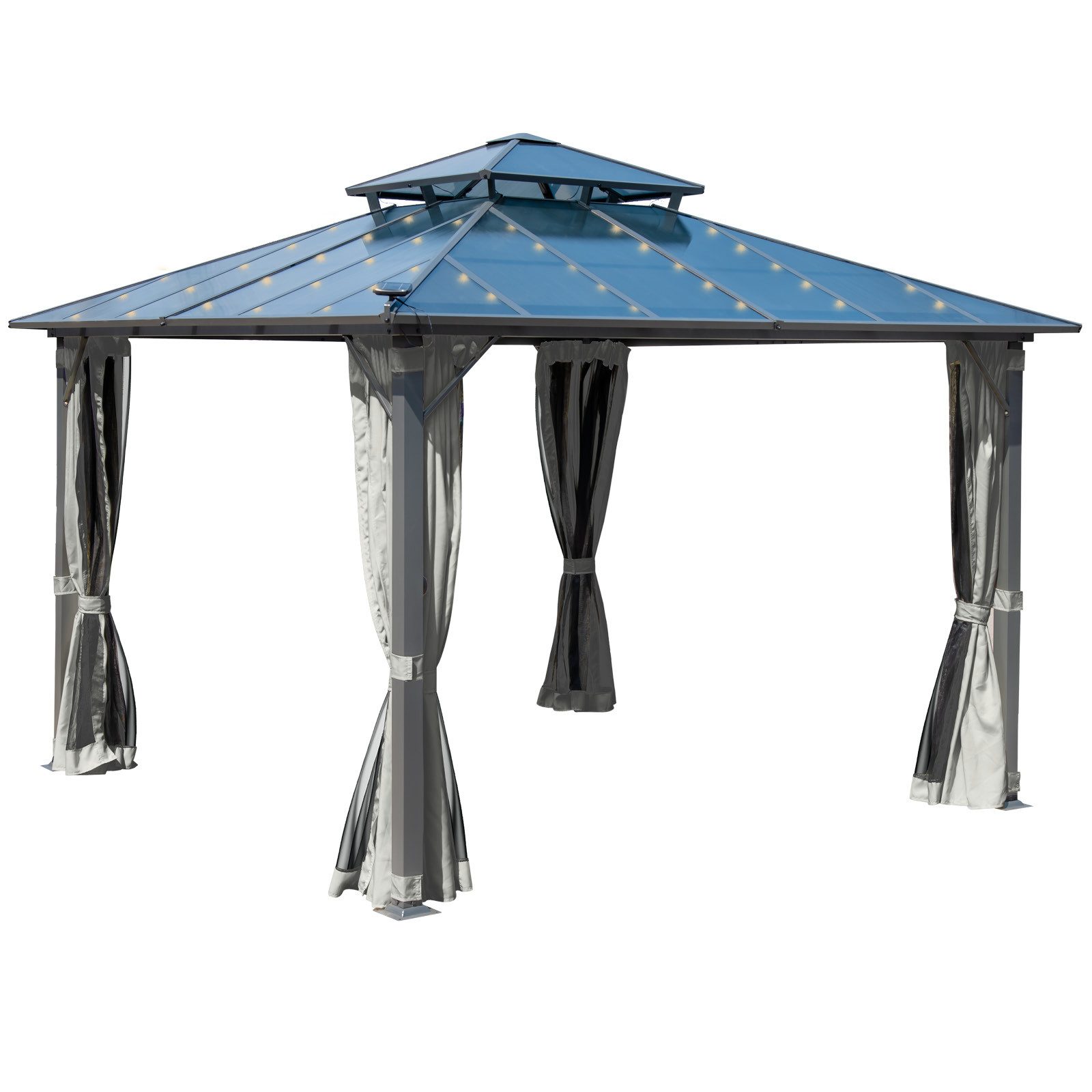 BRAST Pavillon Aluminium Pagode 3,5x3,5m viele Modelle, wahlweise LEDs, ink günstig online kaufen