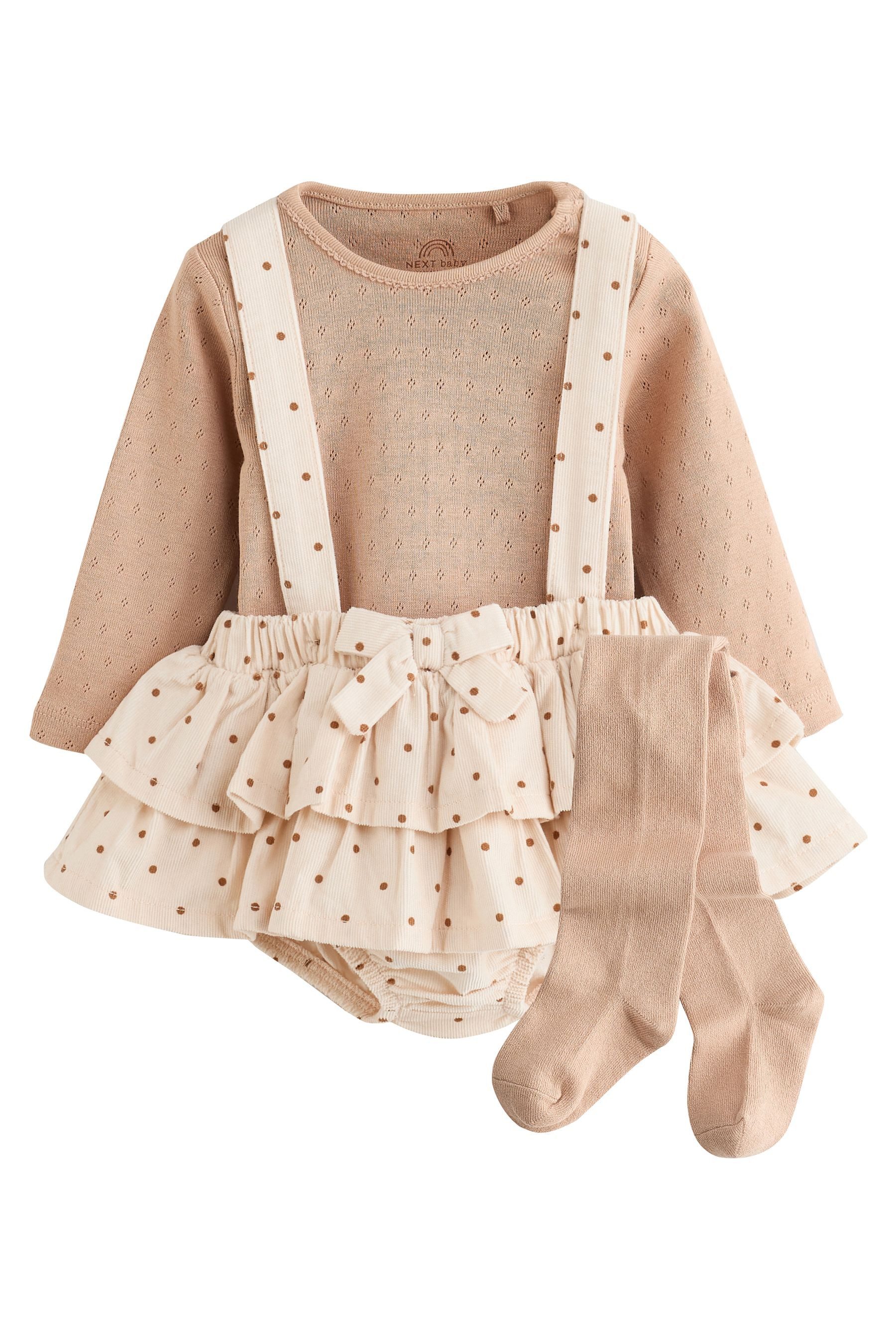 Next Strampler 3er Baby Set: Bodysuit, Ballonrock, Strumpfhose (3-tlg)