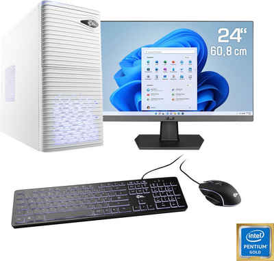 CSL Speed V21811 PC-Komplettsystem (24", Intel® Pentium Gold G6400, 8 GB RAM, 500 GB SSD)