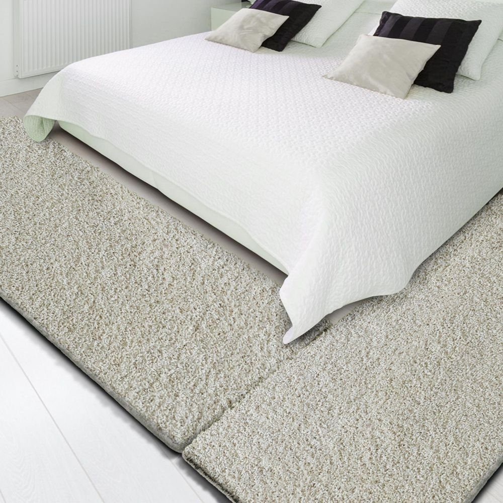 Karat Hochflor-Bettumrandung Madrid, Bettläufe in 13 Farben, 3 Größen, Teppich, Teppichläufer, Höhe 22 mm, (3-tlg), Shaggy