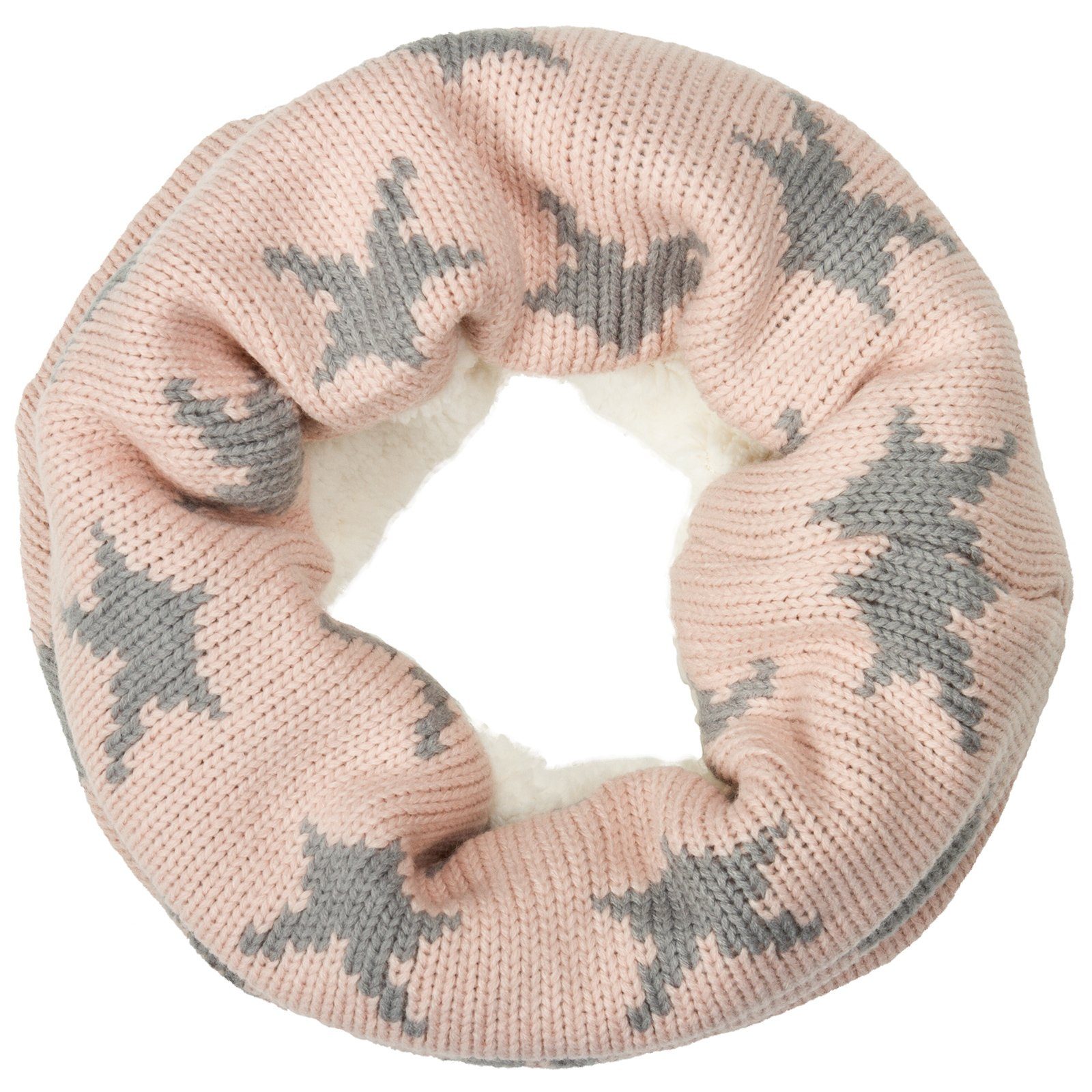 Modeschal SC476 warmer Damen XL Strick Kragenschal Schal Loop Schlauchschal mit Sternen