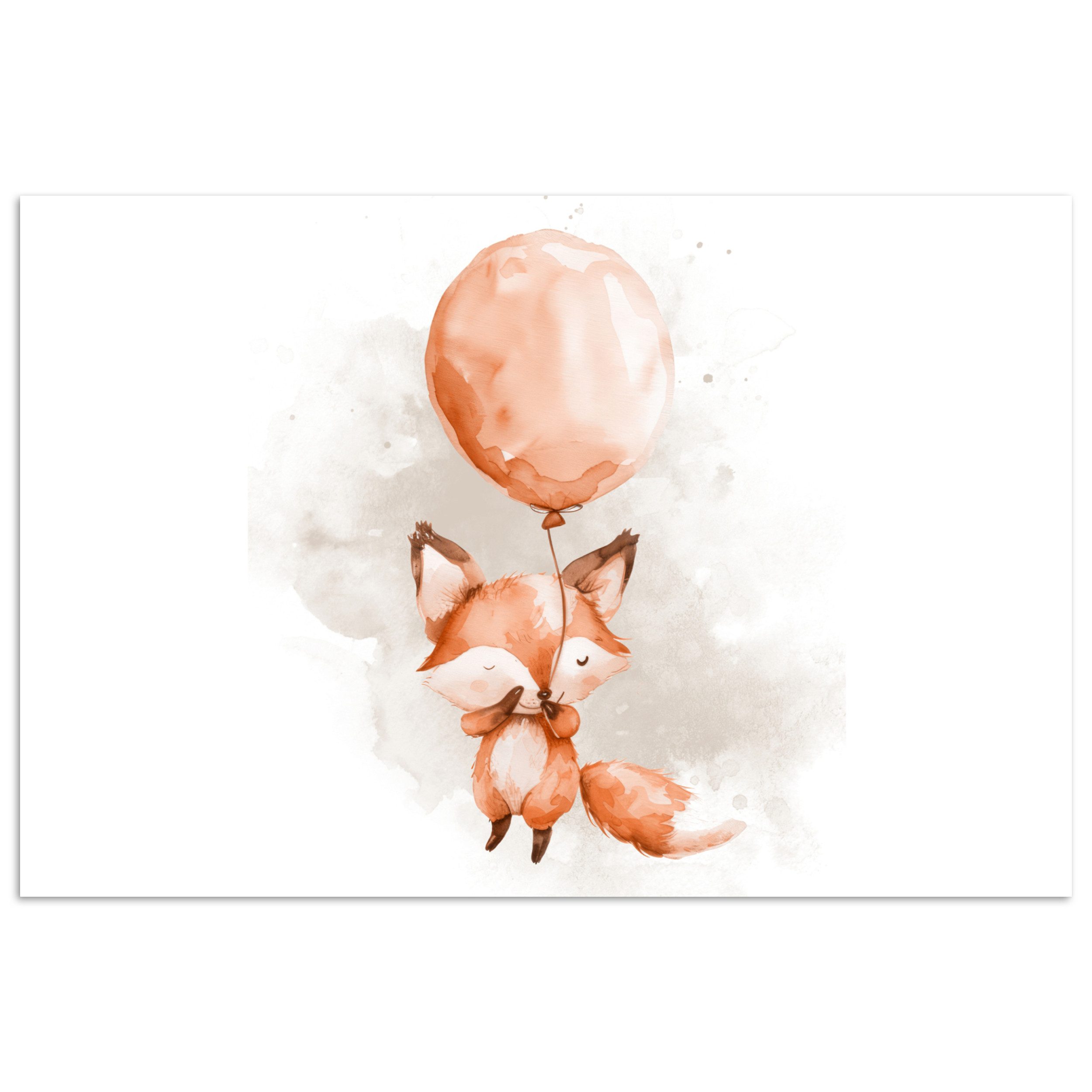 Poster Fuchs - Pastellfarben - Tier