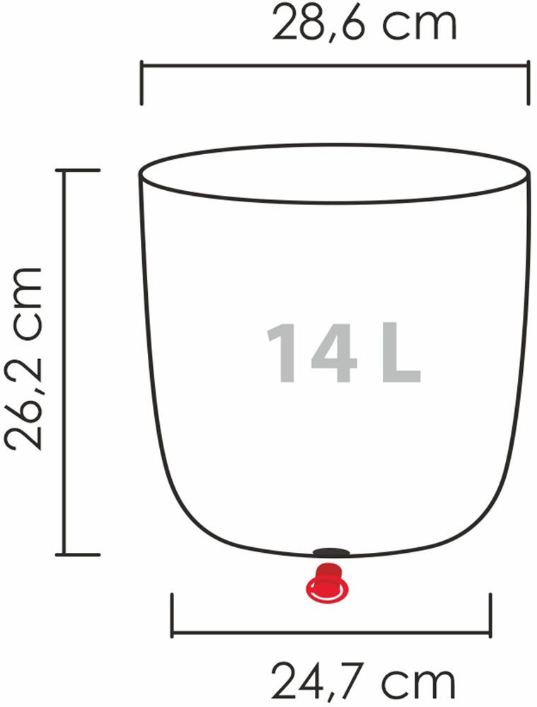Scheurich Pflanzkübel 30/259 Linetto, dickwandiger Topf aus hochwertigem Kunststoff, ØxH: 28,6x26,2 cm – Bild 3 von 3
