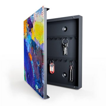 Primedeco Schlüsselkasten Magnetpinnwand mit Glasfront Gemischte Ölfarben (1 St)