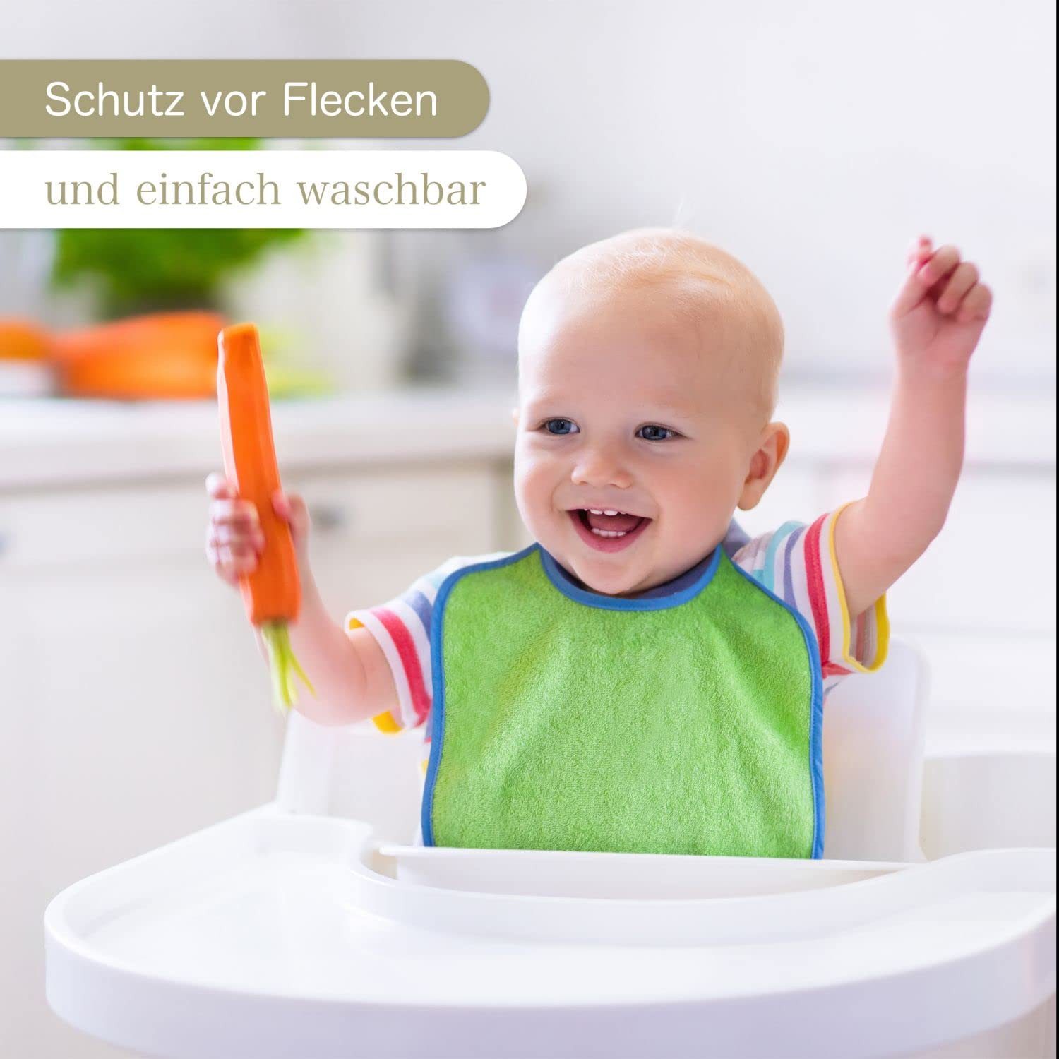 KiGATEX Lätzchen Multicolor, (Spar-Set, 10er Pack), Walkfrottier