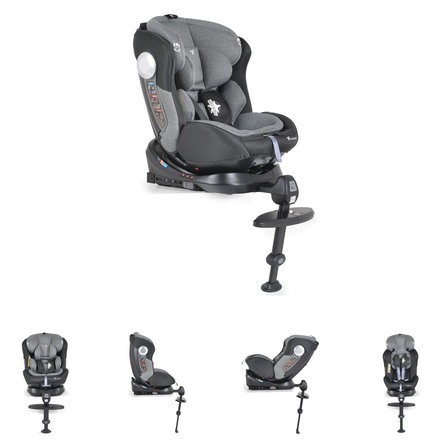 36 (0-36kg) SPS, Autokindersitz Isofix, bis: grau Kindersitz Gr. kg, Sheriff 0/1/2/3, Cangaroo Sonnendach