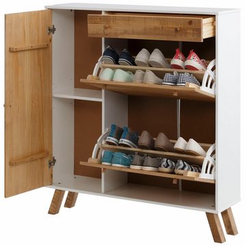 Home affaire Schuhschrank Rondo», Breite 100 cm, mit 1 Schubalde, 1 Tür und 2 Schuhklappen