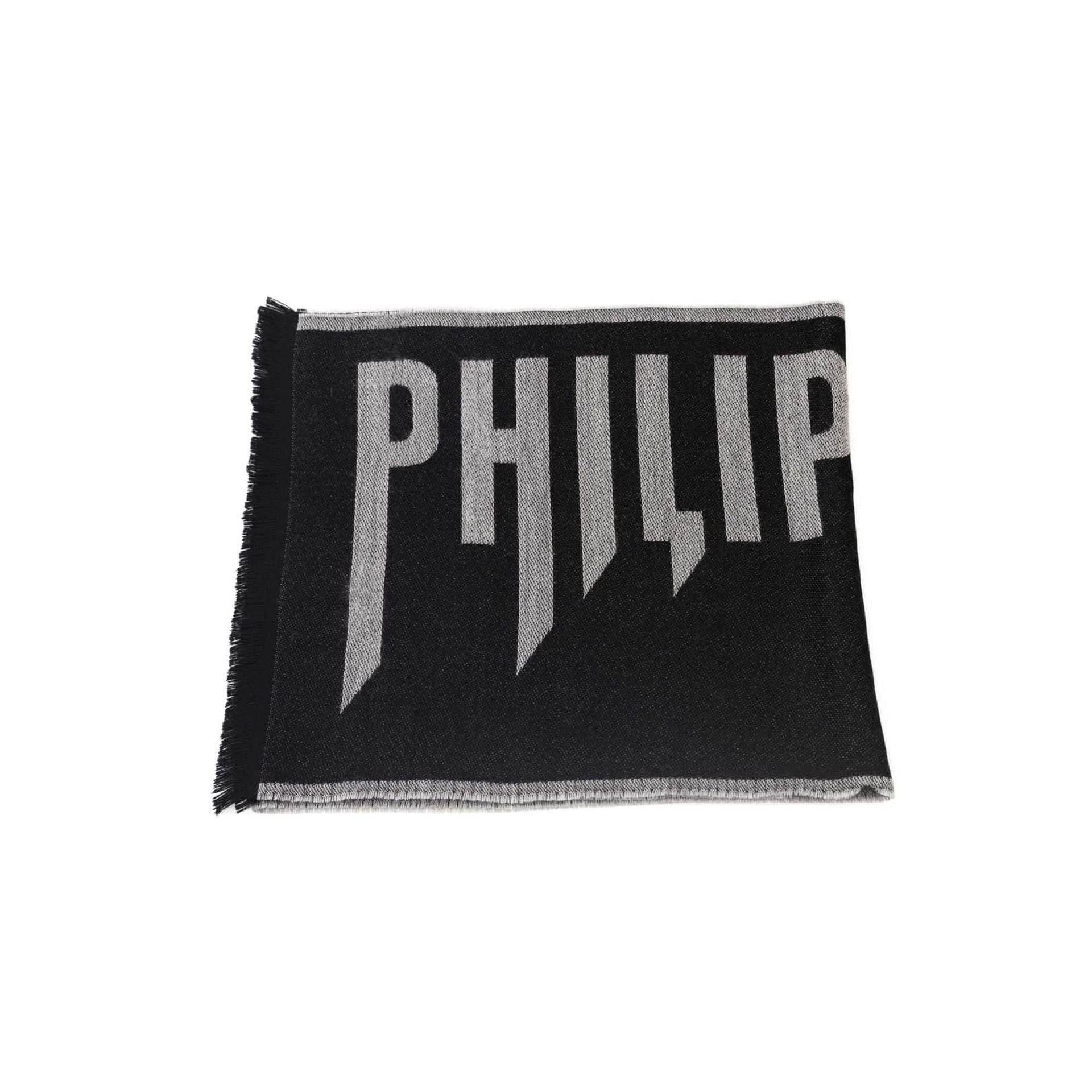 PHILIPP PLEIN Schal Schwarz-Grau, für Designs Philipp den Schal, modernen Exklusive Plein, Herren Mann
