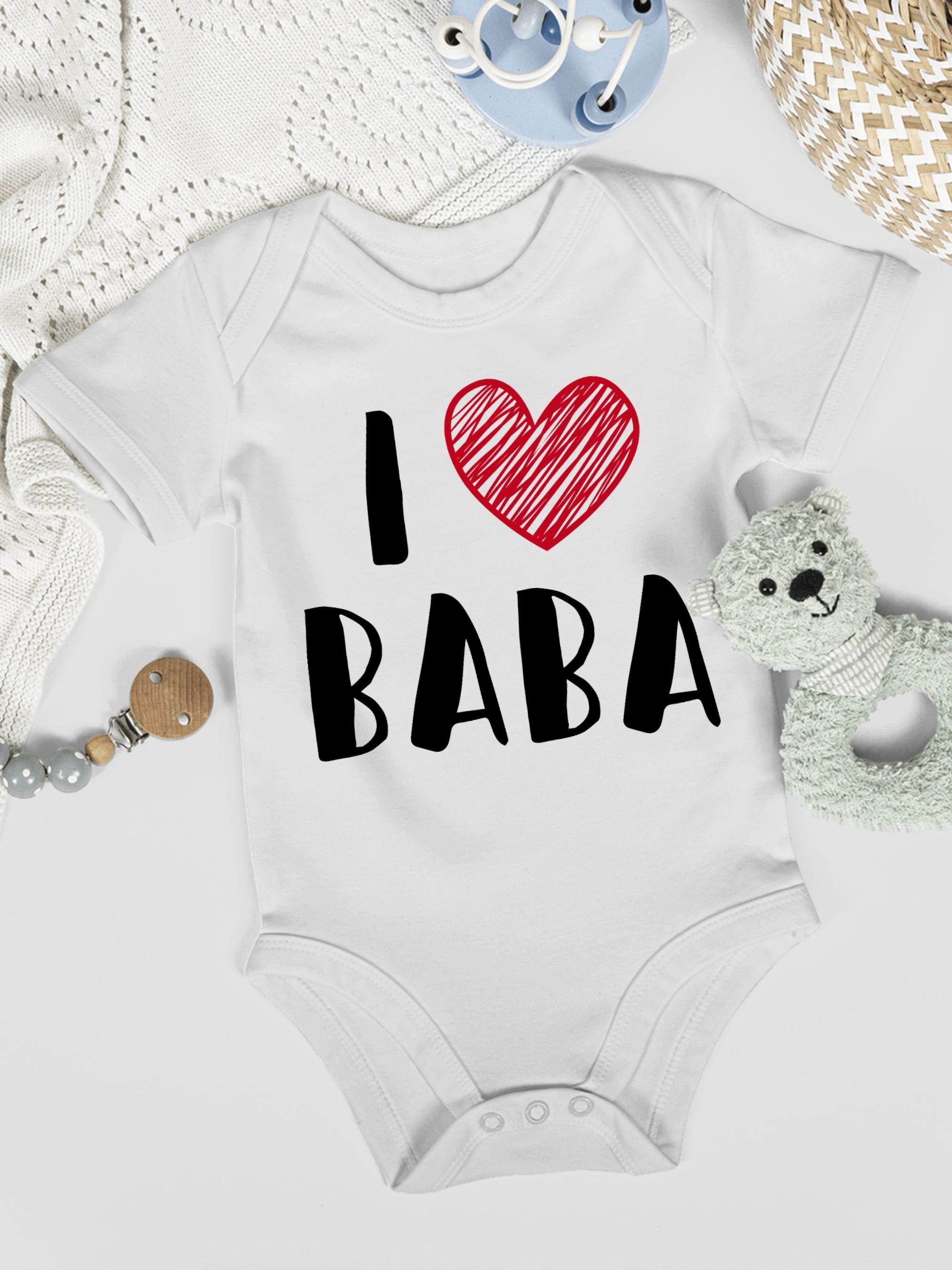 Vatertag I Love Geschenk Shirtracer Shirtbody Baba 1 Weiß Baby