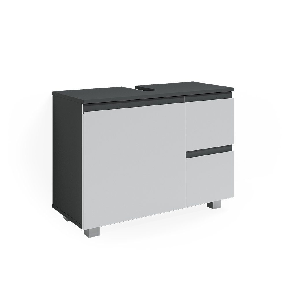 Vicco Waschbeckenunterschrank J-Shape Weiß/Anthrazit 80 x 61 cm günstig online kaufen