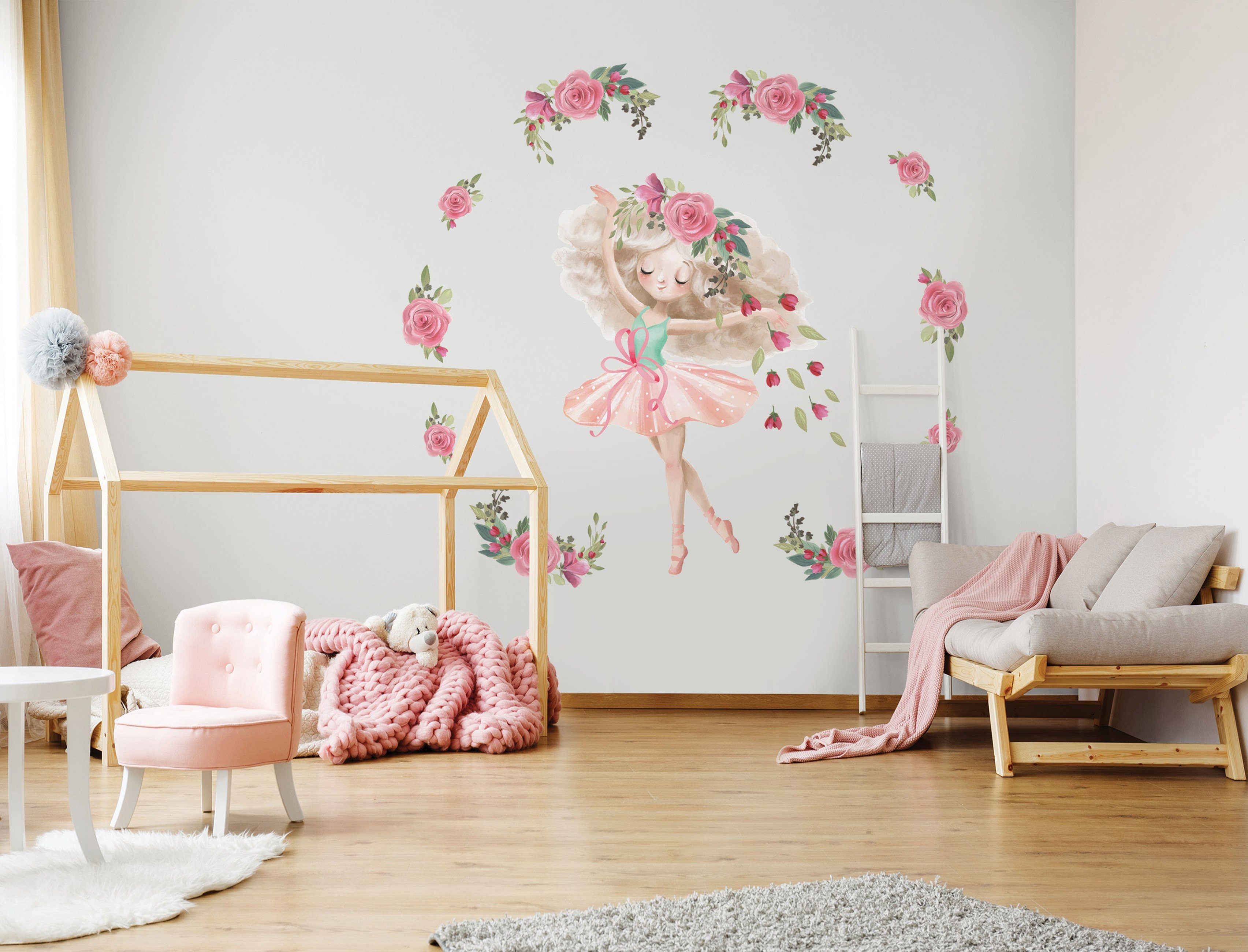 Wallarena Wandtattoo Kinderzimmer Mädchen Kinder Ballerina günstig online kaufen