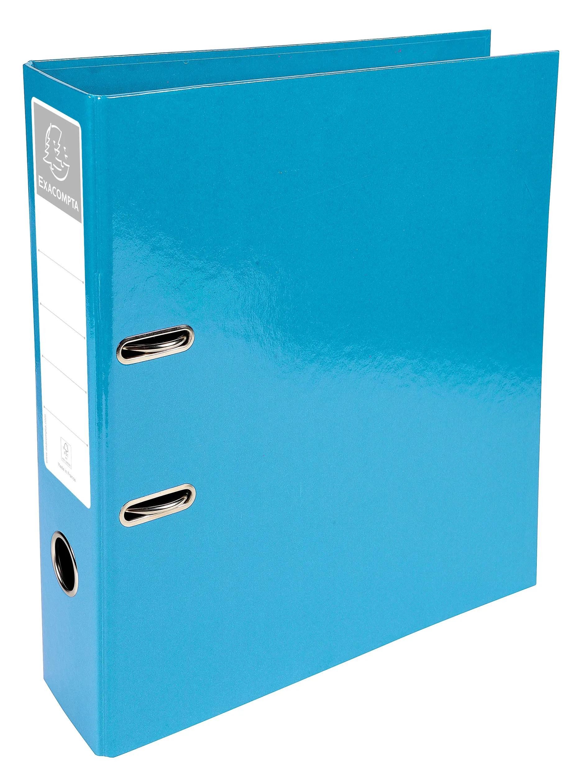 EXACOMPTA Aktenordner 10x Ordner Prem'Touch A4, Rückenbreite 70mm, Iderama, Hellblau, 53627E, Ordner Papier Kollektion