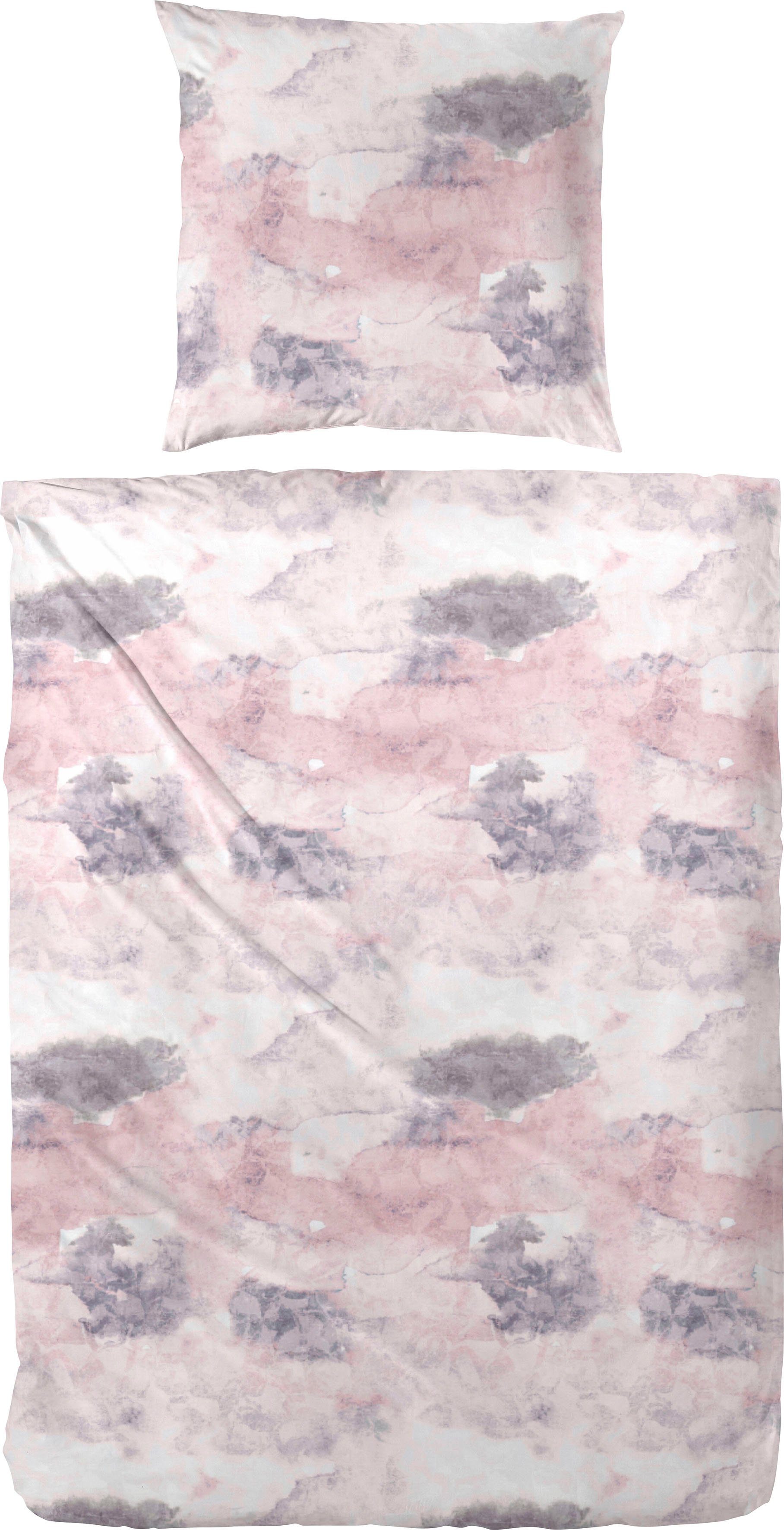 Primera Bettwäsche Spot, Flanell, 2 teilig, mit pastelligem Marmoreffekt