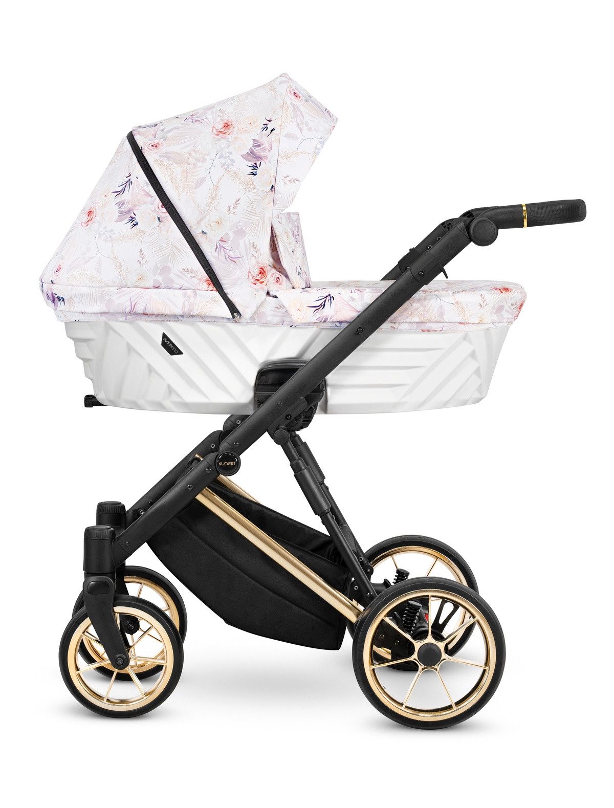 KUNERT Kombi-Kinderwagen Ivento Premium 3in1 Kinderwagen mit Goldrahmen und Zubehör, 2in1-Set mit Tragetasche und Sportsitz – Bild 3 von 5