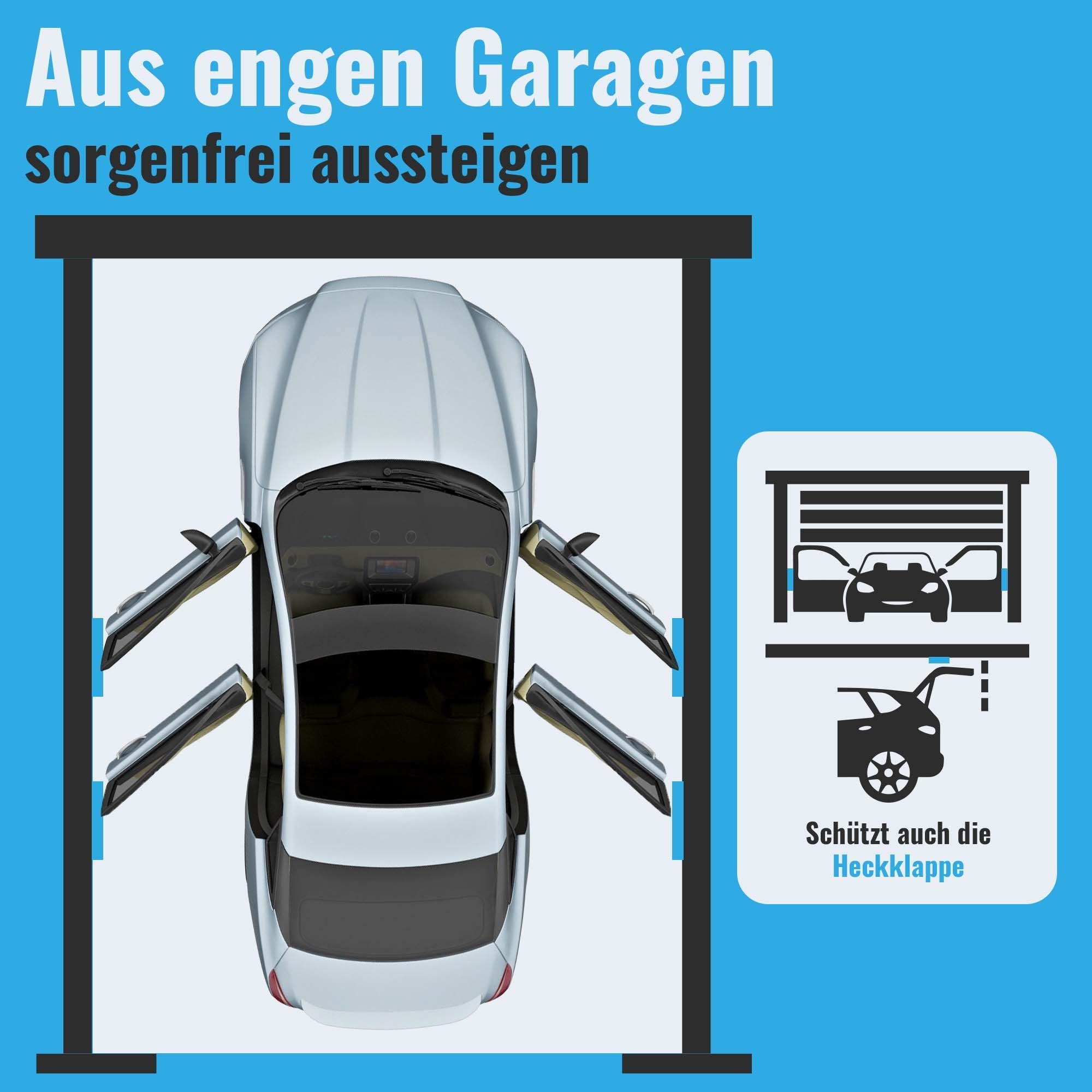 Parkwächter Garagen-Wandschutz Auto-Türkantenschutz, 4 Stück Premium Schutz für Autotüren und Garagen – Bild 4 von 5