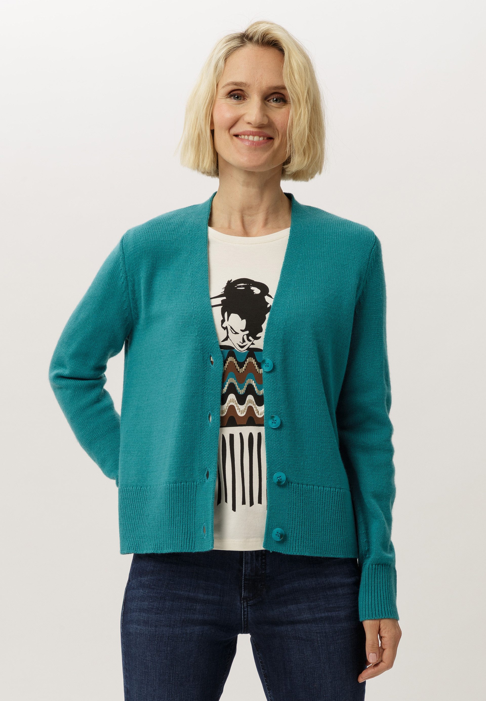 FRANK WALDER Cardigan im Materialmix günstig online kaufen
