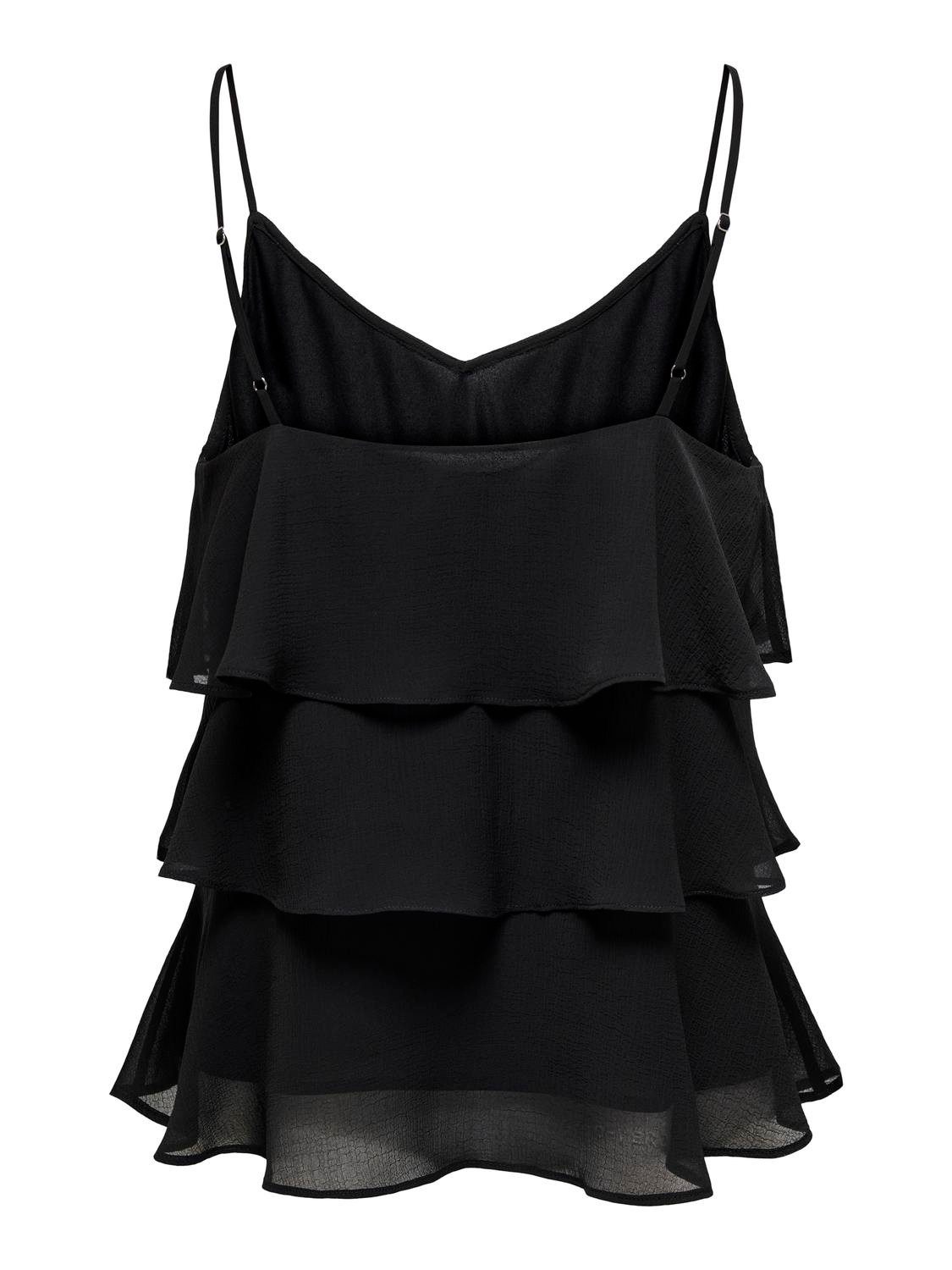 ONLY Trägertop ONLLINN LIFE FLOUNCE SINGLET WVN NOOS Kunstfaser, regular fit