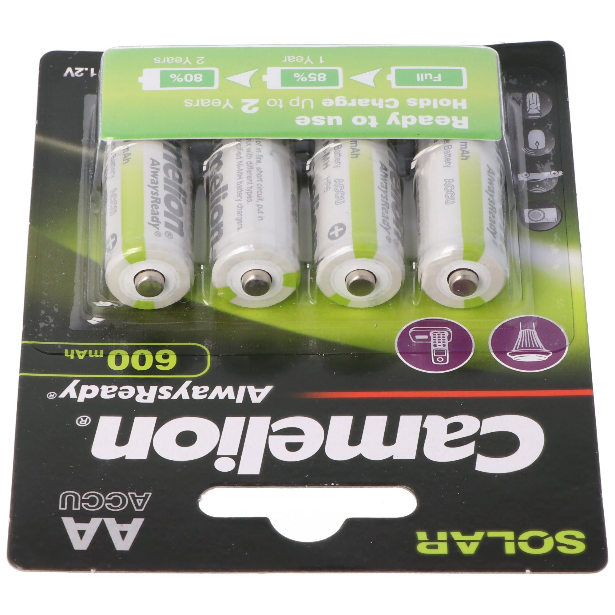 Camelion AA, Mignon LR6, HR6, NiMH Akku mit 1,2V 600mAh in 4er Blisterverpacku Akku 600 mAh (1,2 V)