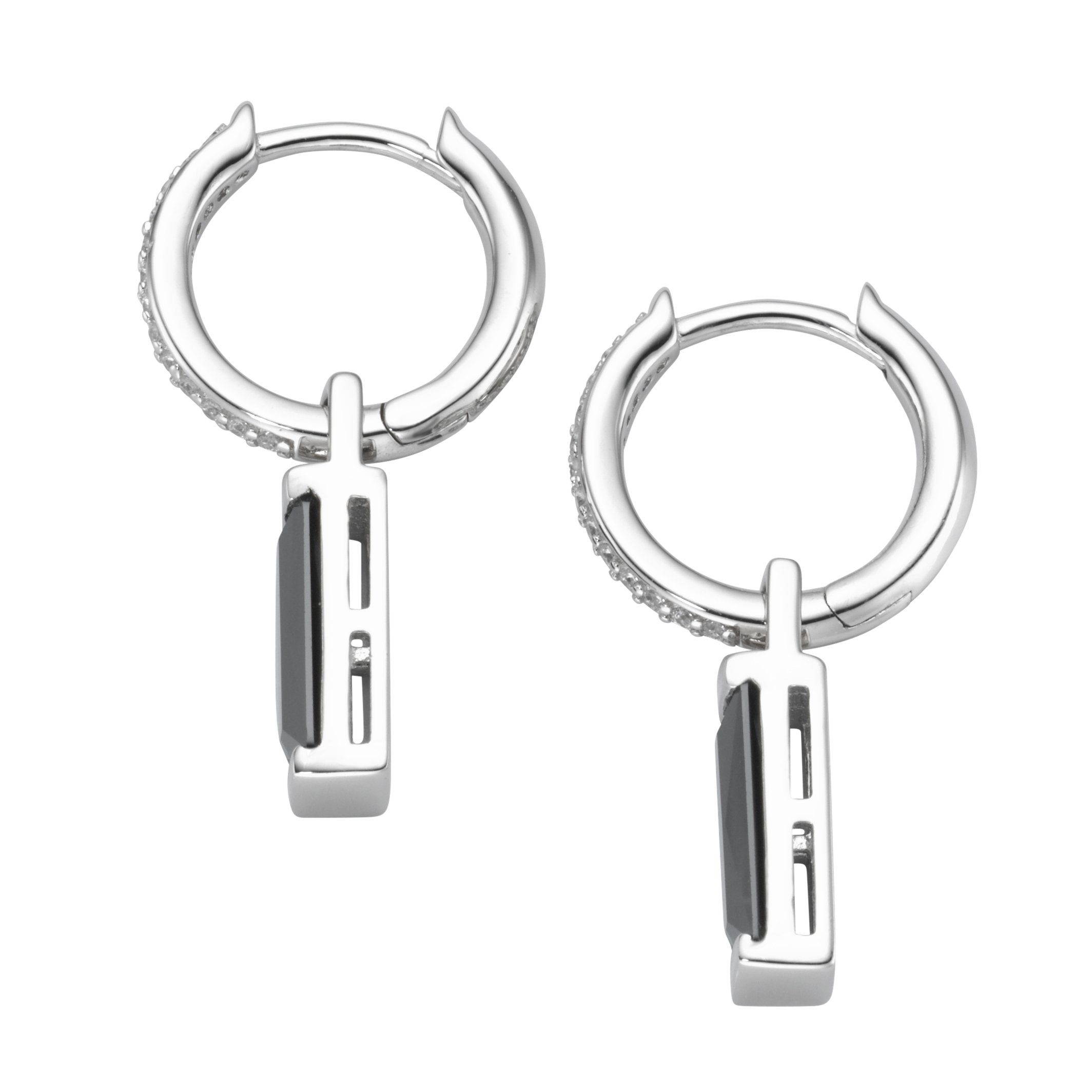 GIORGIO MARTELLO MILANO Paar Creolen mit Behang, Zirkonia weiß und schwarz, günstig online kaufen