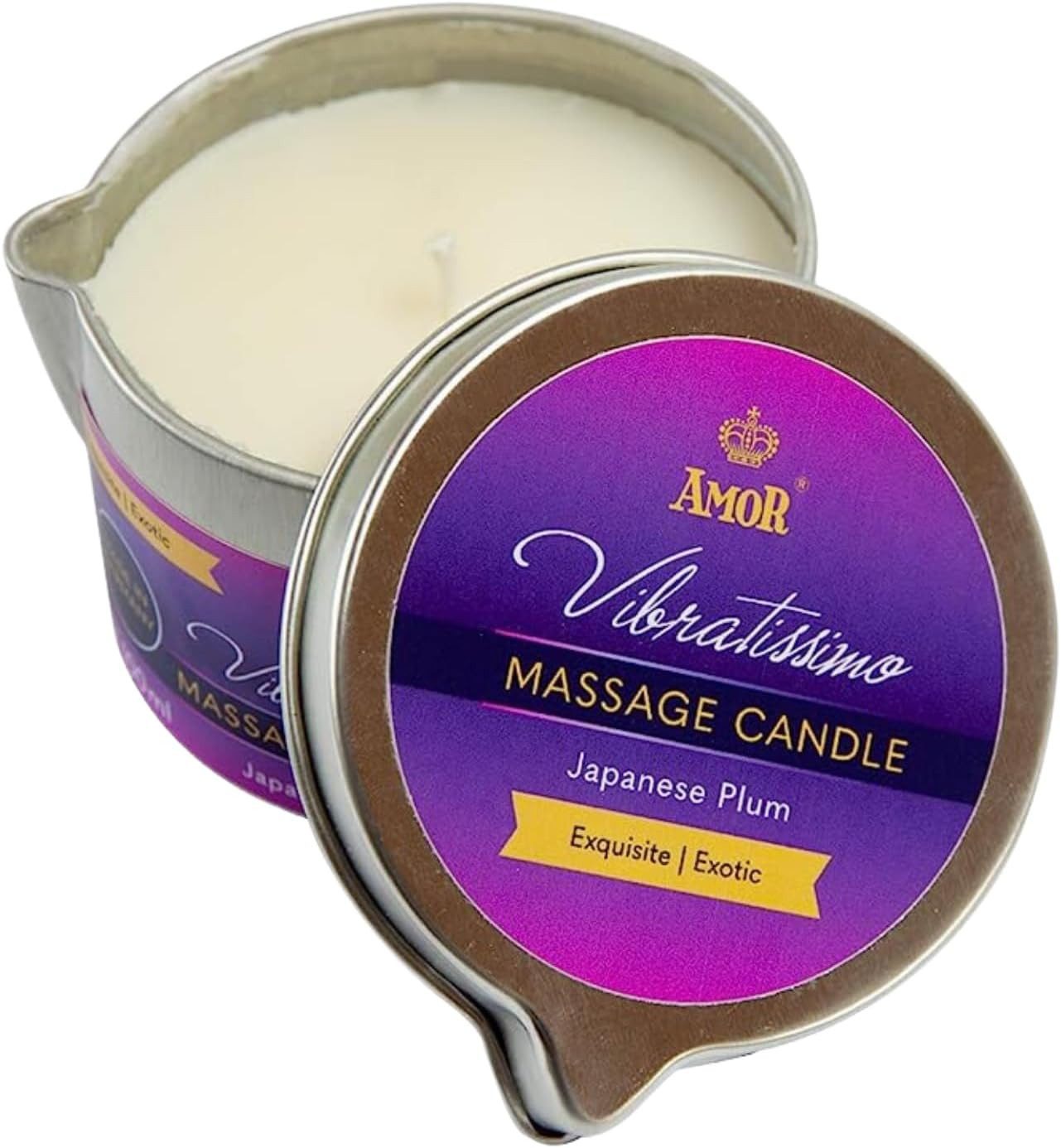 Vibratissimo Massagekerze Massage Candle Made in Germany, mit Ausgießer und verschiedenen Größen und Aromen