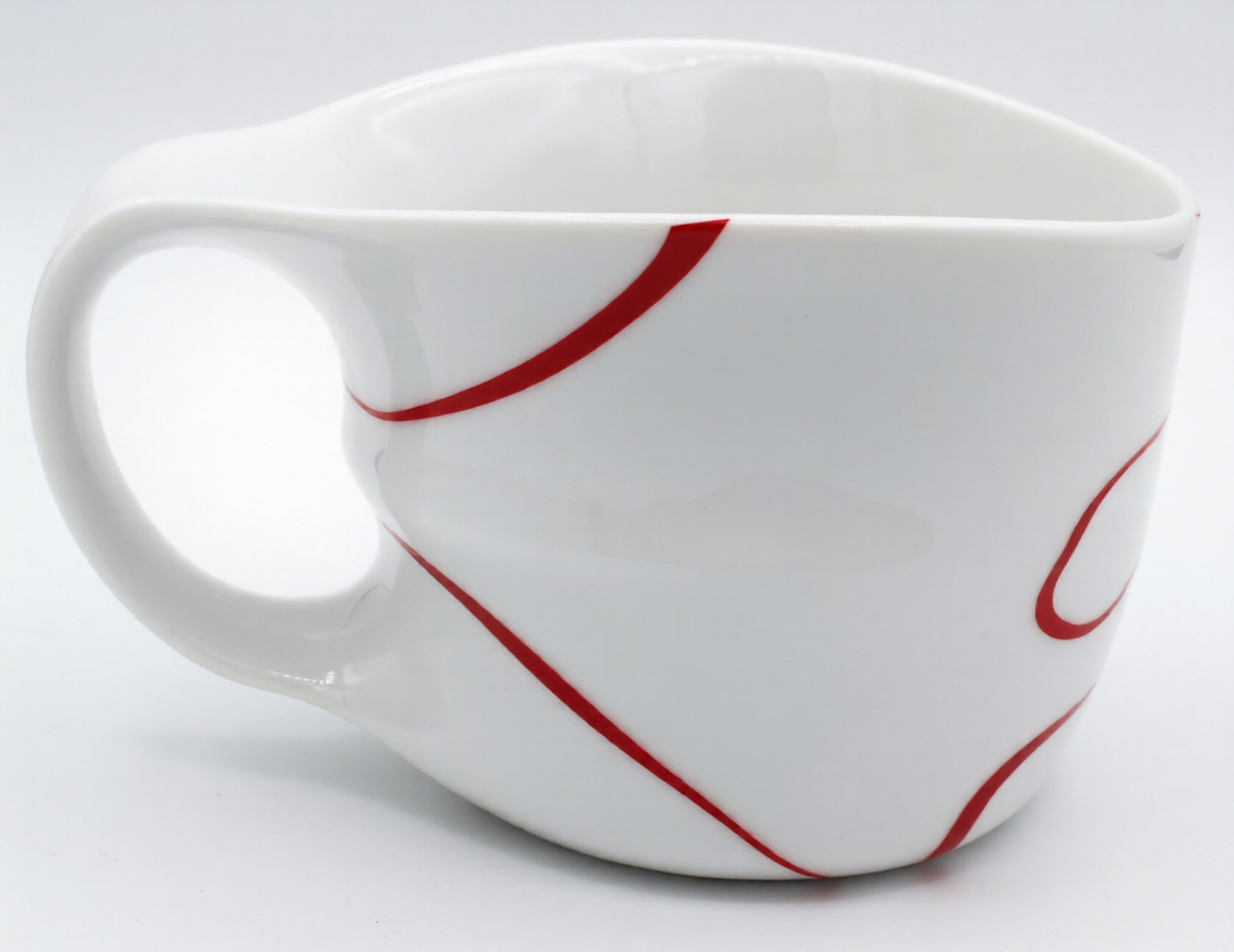 Colani Tasse Jumbotasse große XXL Tasse Becher Kaffeetasse Porzellan Loop Rot 450ml, 1-tlg., Porzellan, im Geschenkkarton, Colani Schriftzug