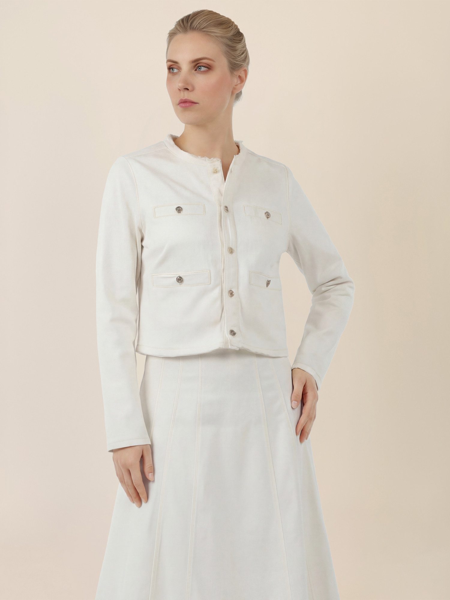 Apart Jeansjacke mit Fransensaum