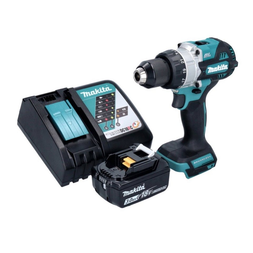 Thumbnail - Makita Schlagbohrmaschine DHP 486 RF1 Akku Schlagbohrschrauber 18 V 130 Nm Brushless + 1x Akku