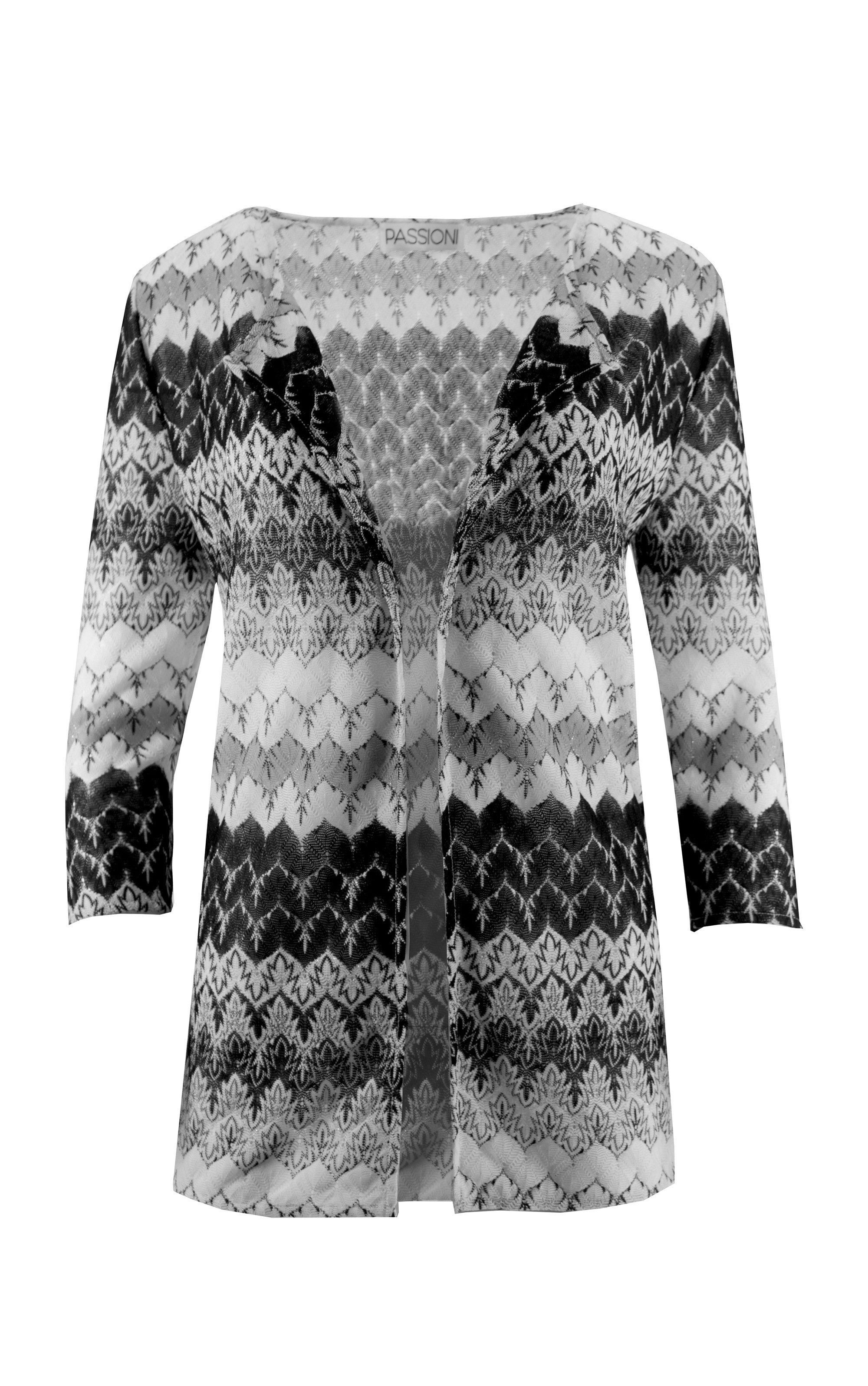 Cardigan mit Strickmuster in Schwarz-Weiß