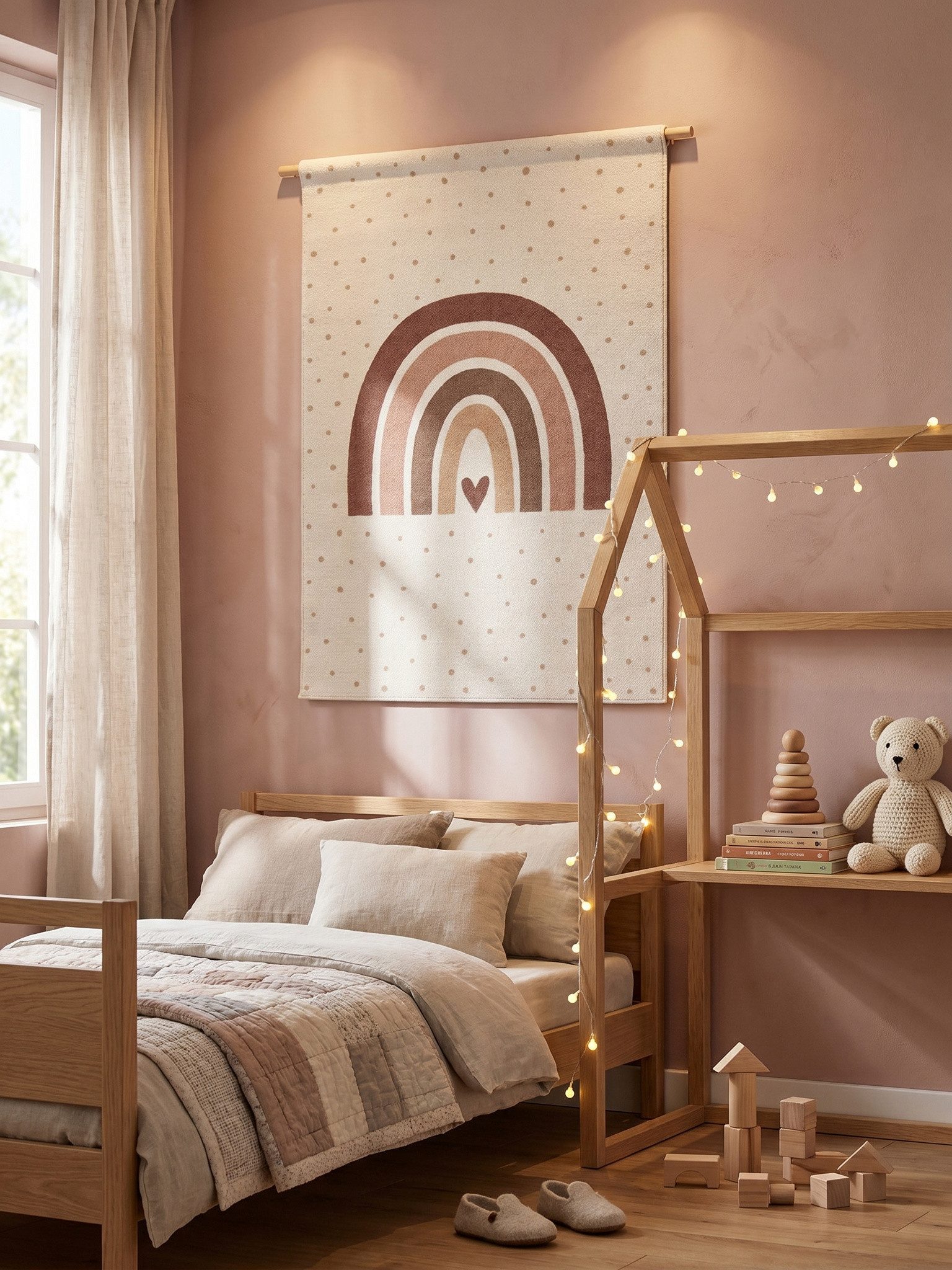 KADIMA DESIGN Kinderteppich TINO Kinderteppich Waschbar Kinderzimmer Schadstoffgeprüft, Läufer, Höhe: 10 mm, Creme, 80x150 cm, Kinderteppich Waschbar Spielteppi – Bild 4 von 5