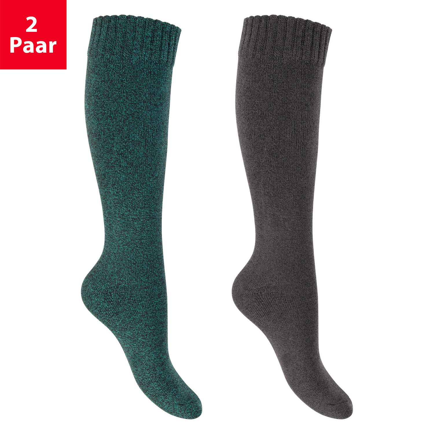 Footstar Thermosocken Damen Frottee Kniestrümpfe (2/4 Paar), Baumwolle, The günstig online kaufen