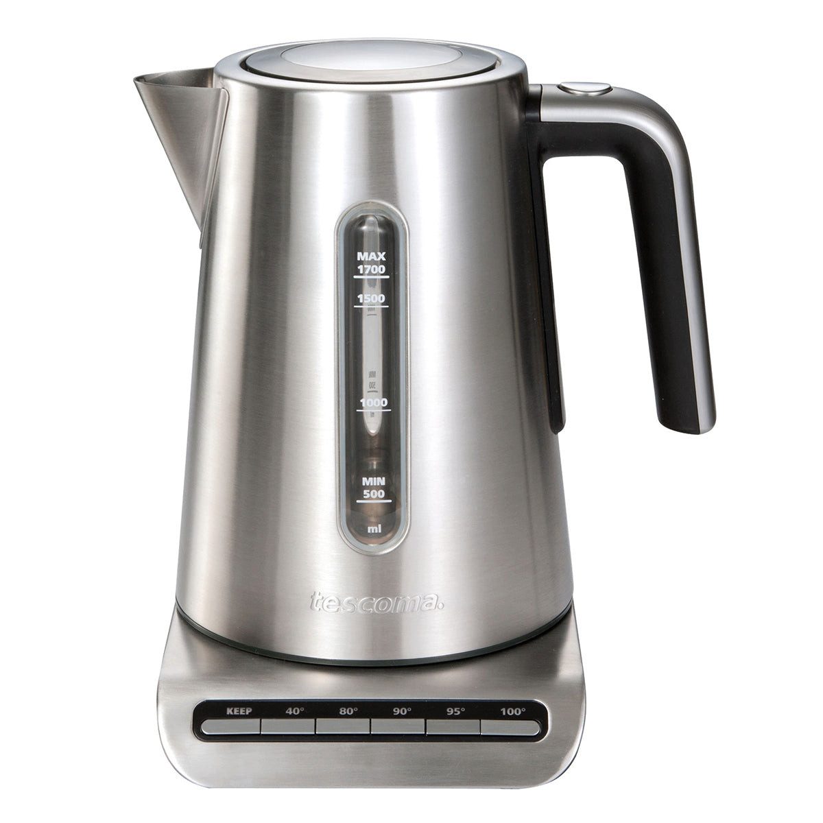 Tescoma Wasserkocher Tescoma PRESIDENT Edelstahl-Heißwasserbereiter mit Temperaturwahl, 1.7 l, 2200 W, 5 Temperaturstufen und 30 Minuten Warmhaltefunktion