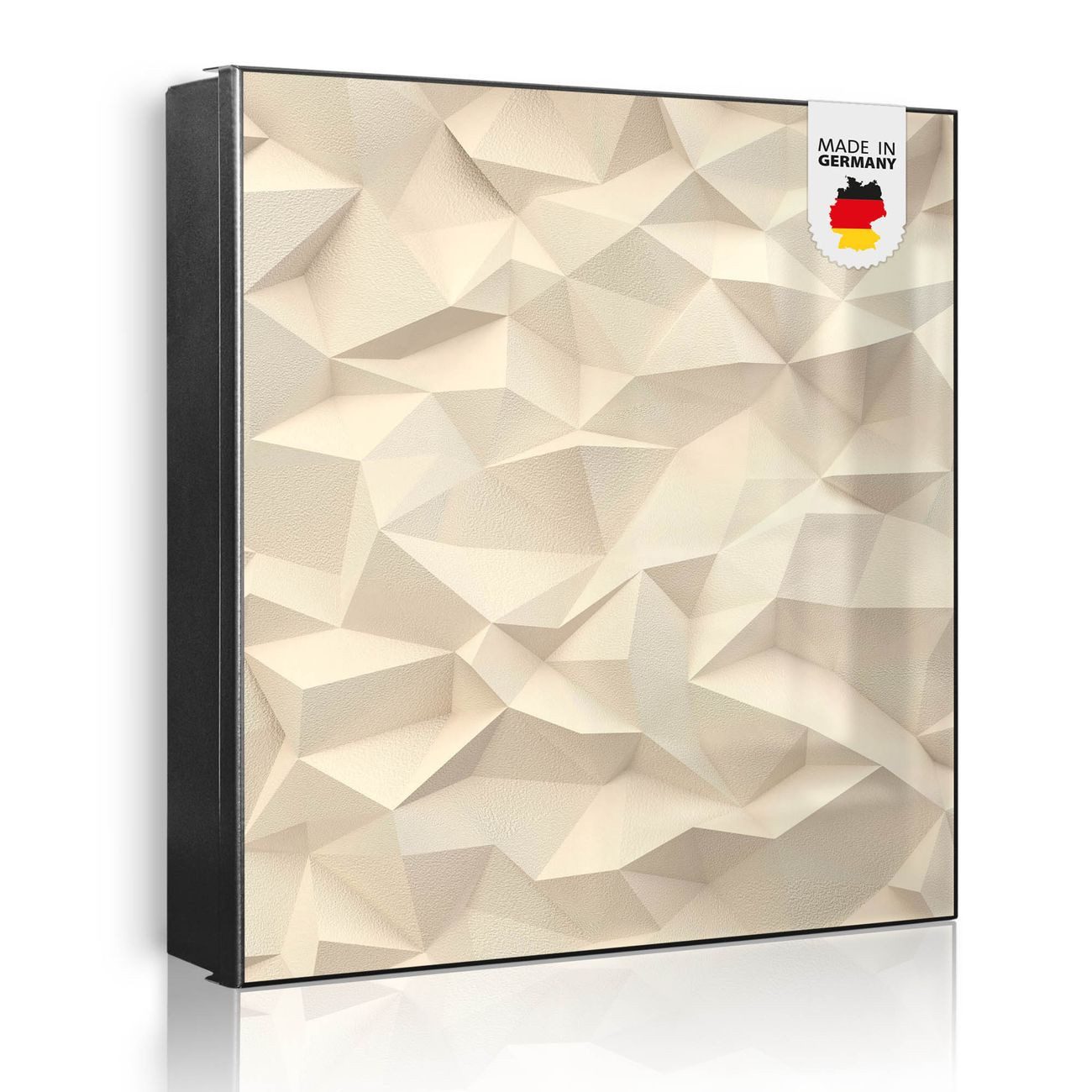 banjado Schlüsselkasten aus Metall mit Motiv Steinwand 2 (Stahl Gehäuse, mit 32 Haken, beschreibbar & magnetisch), 30 x 30 x 5 cm