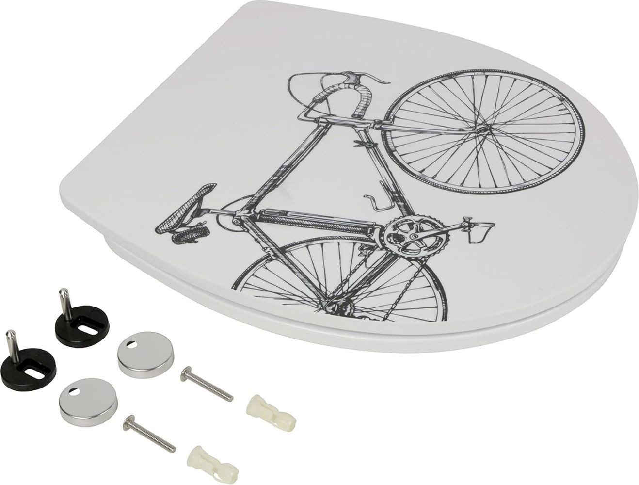 SANITOP WINGENROTH WC-Sitz Bicycle, mit Absenkautomatik und Schnellverschluss, Toilettendeckel, WC-Brille