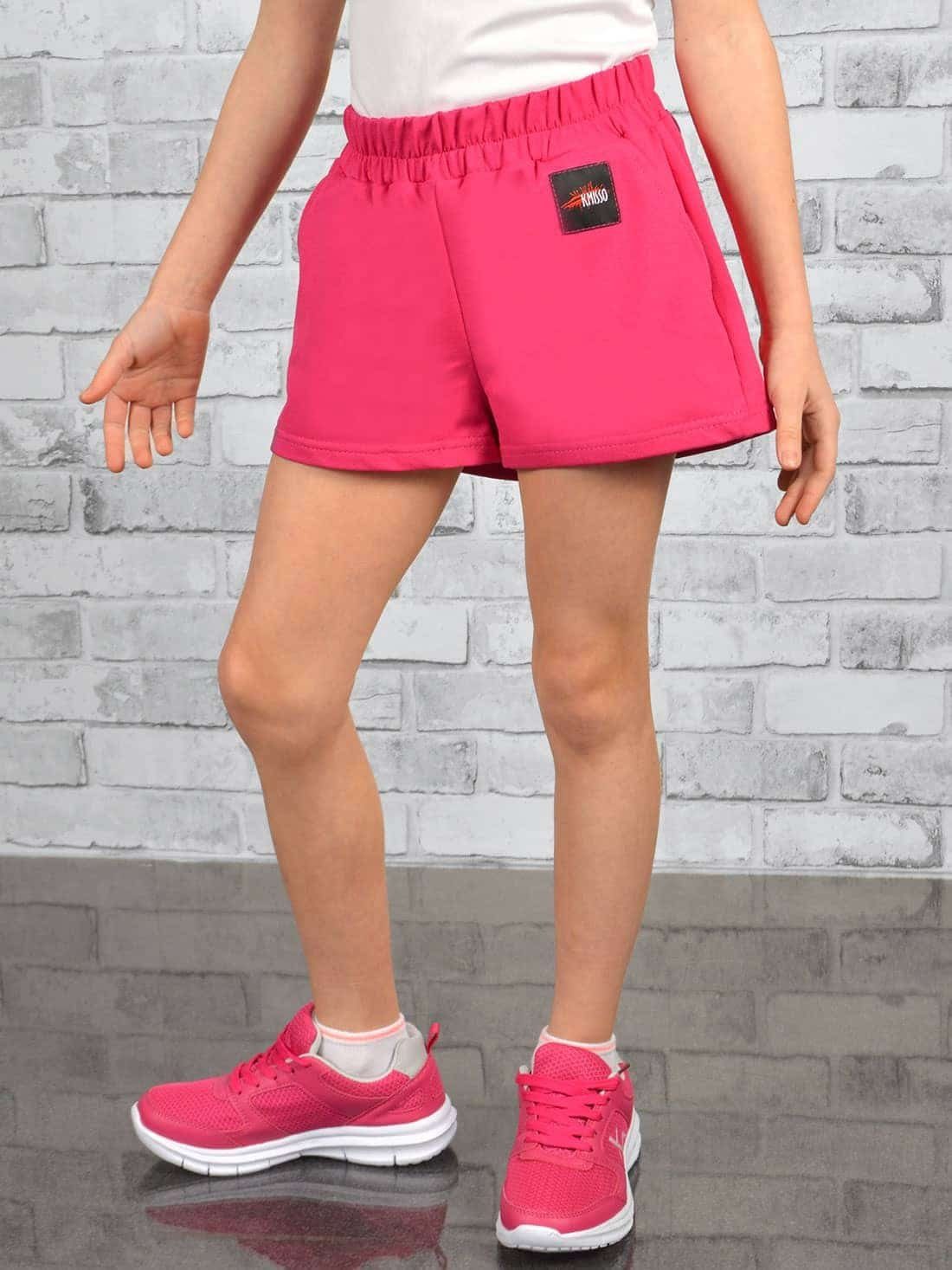 KMISSO Shorts Mädchen Strandshorts Pink (1-tlg) Unifarben