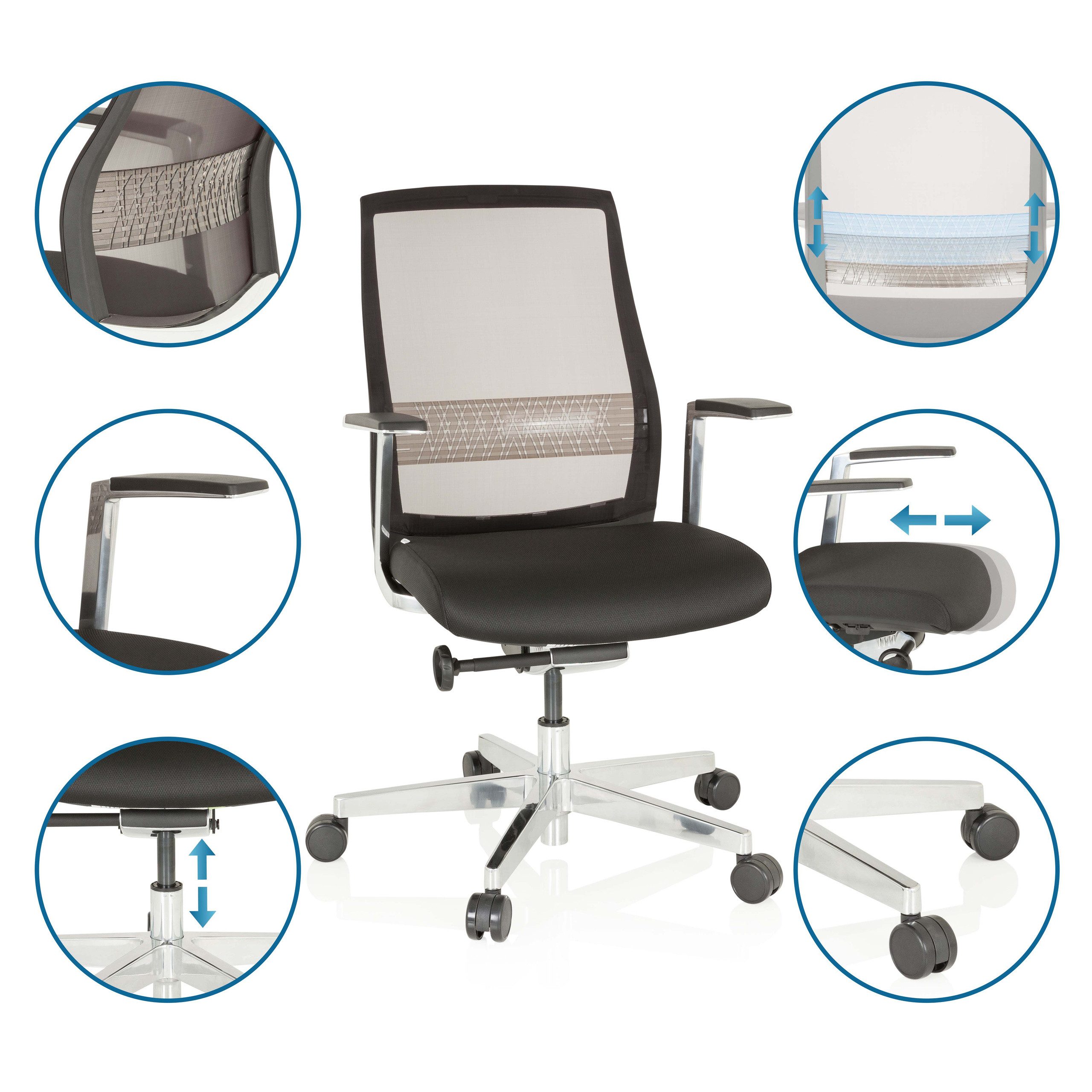hjh OFFICE Drehstuhl High End Bürostuhl Fountaine Pro Stoff / Netzstoff (1 St), Profi Schreibtischstuhl ergonomisch, Chefsessel höhenverstellbar