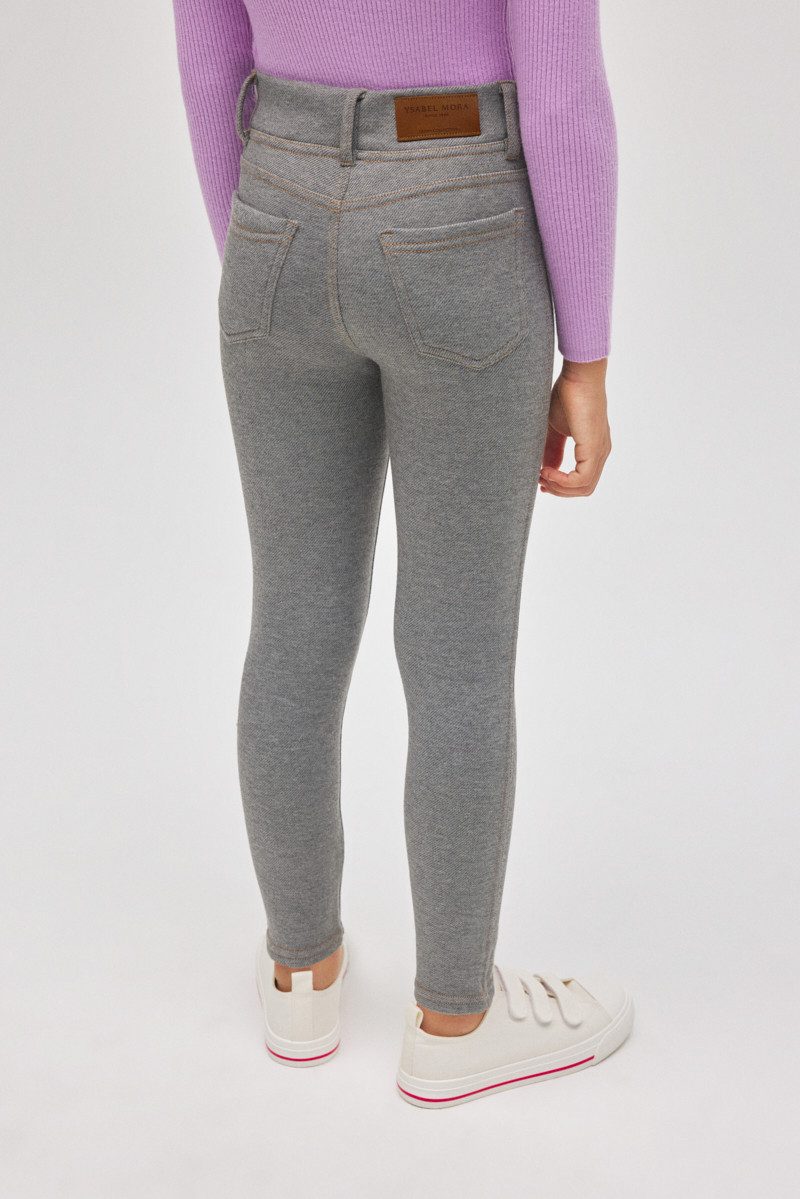 YSABEL MORA Leggings Ysabel Mora warme Thermo Leggings Taschen Jeanslook gris jeans (1-tlg., kein Set)