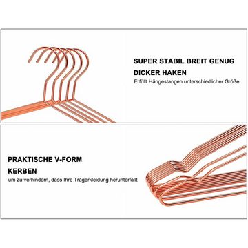 HAUSS SPLOE Kleiderbügel Kleiderbügel 10 Kleiderbügel in Kupfer, (mit Rutschfester Nut, 10-tlg), für Anzug T-Shirt Jacke Hosen und Hemden
