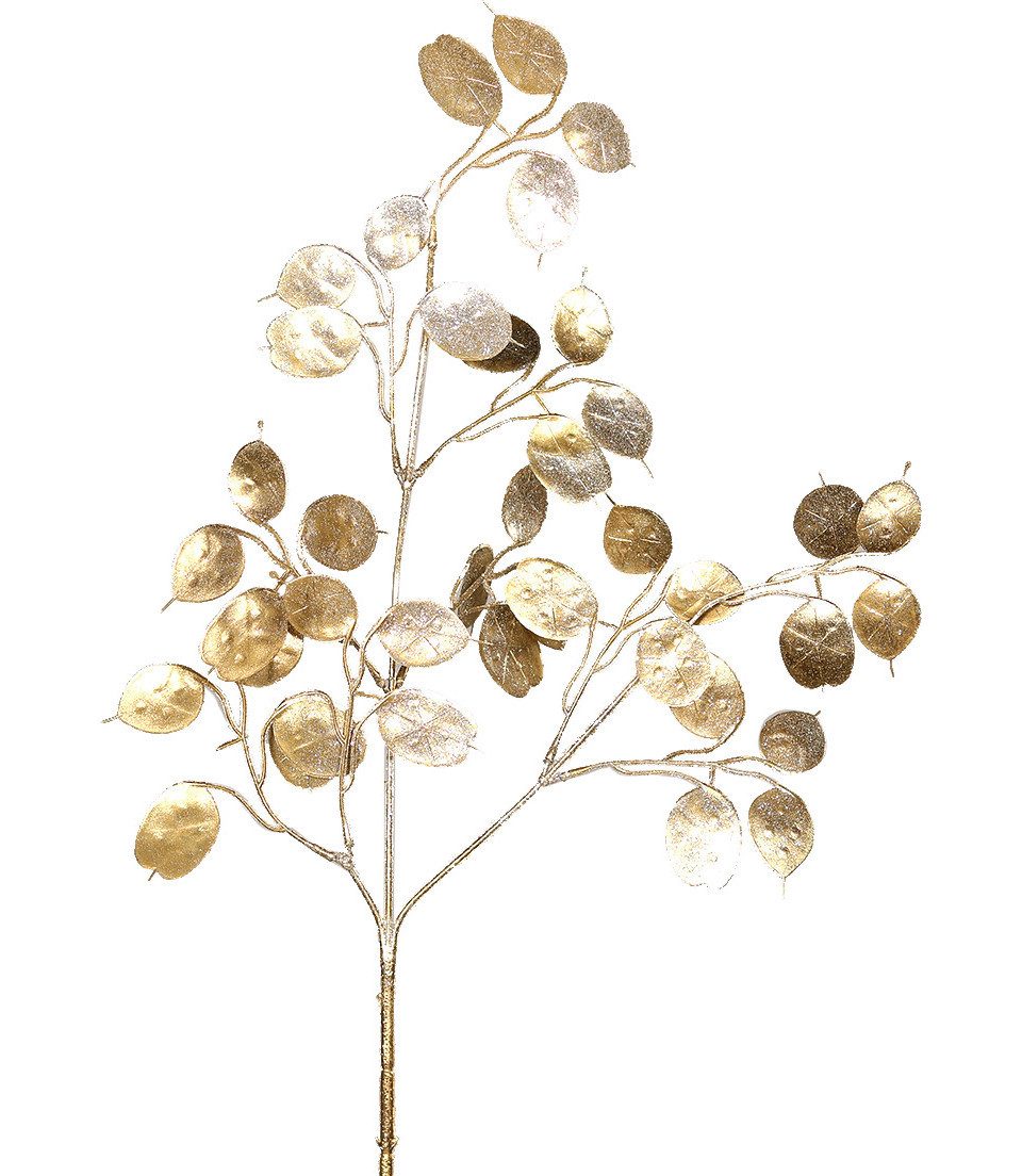 Weihnachtsfigur DPI Lunariazweig mit Glitzer gold 67 cm