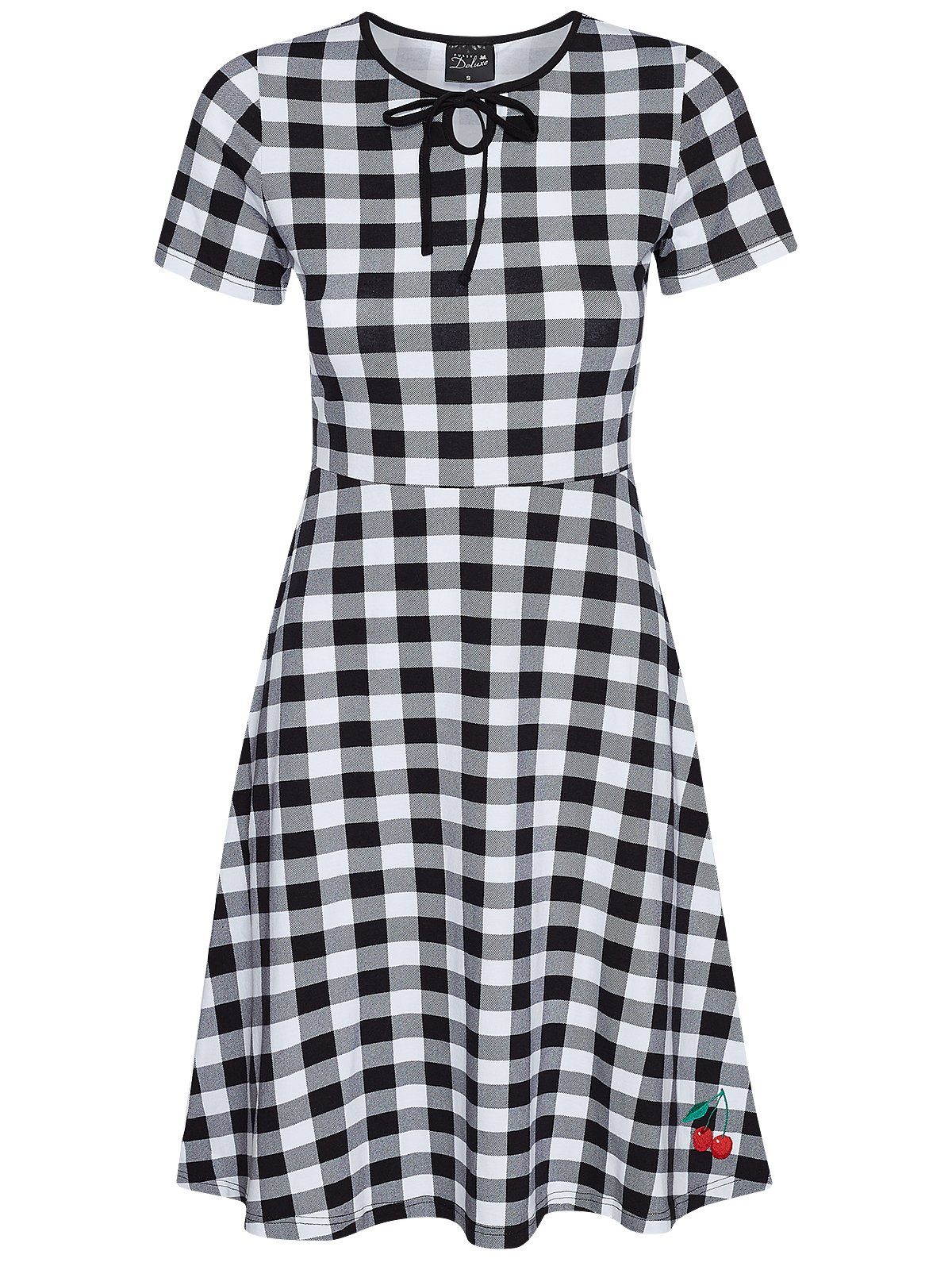 Pussy Deluxe A-Linien-Kleid Back to 1955 black Checkered