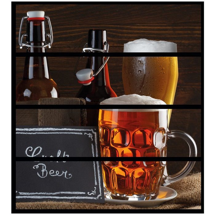 Wallario Möbelfolie Biervarianten - Pils im Glas Flaschenbier Schild Craft Beer