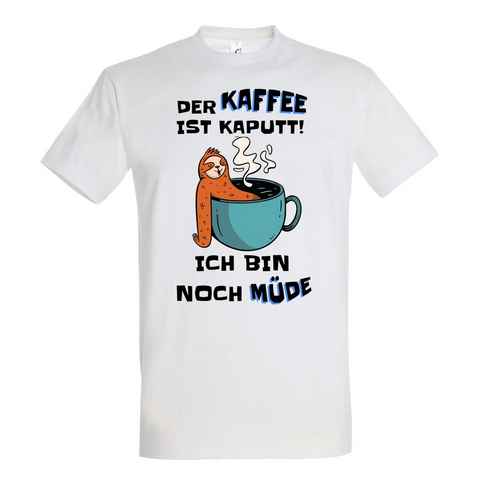 Youth Designz T-Shirt DER KAFFEE IST KAPUTT! ICH BIN NOCH MÜDE Herren Shirt mit Trendigem Frontdruck