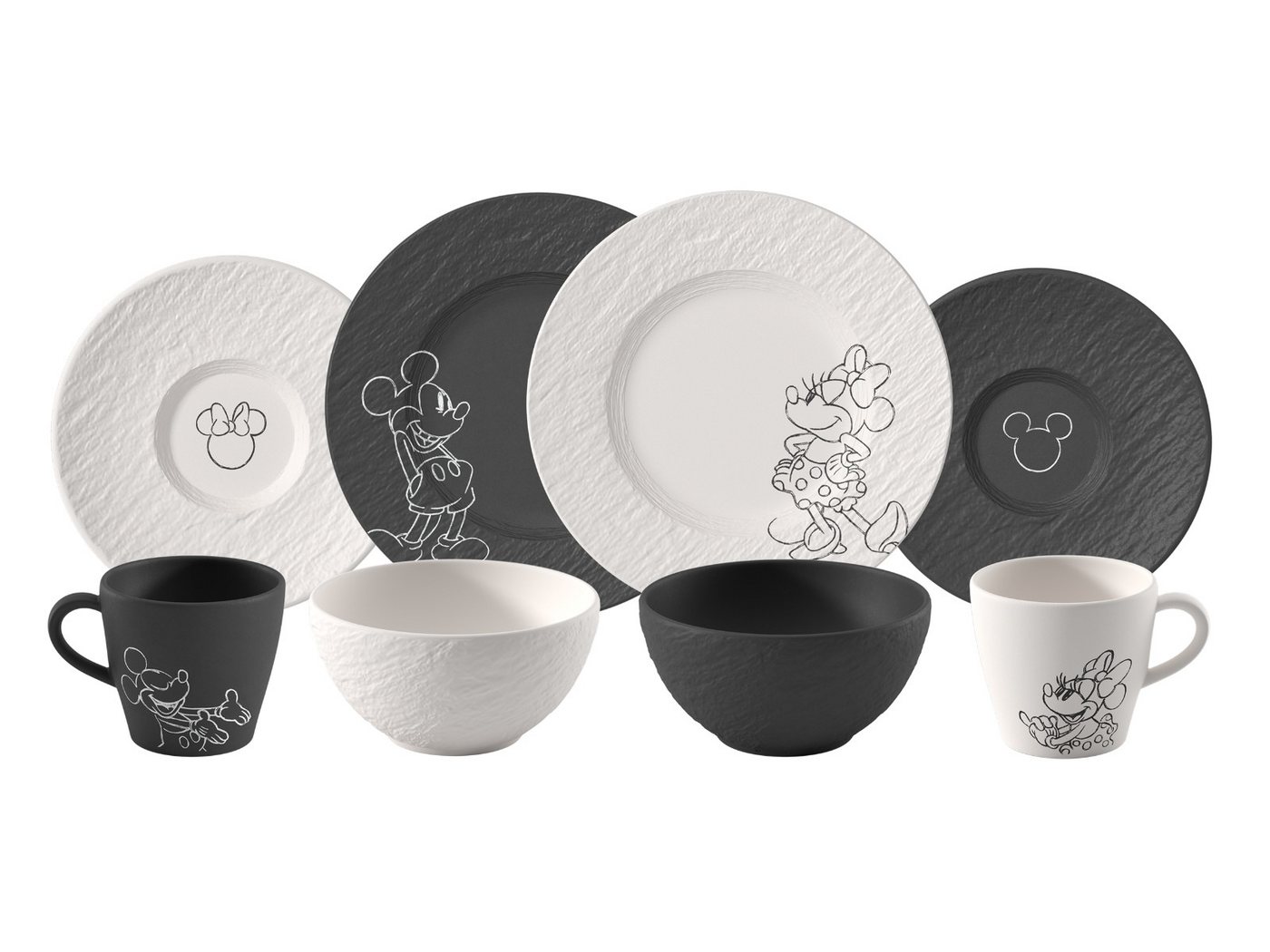 Villeroy & Boch Frühstücks-Set Manufacture Rock - Mickey Mouse Frühstücks-Set 8tlg