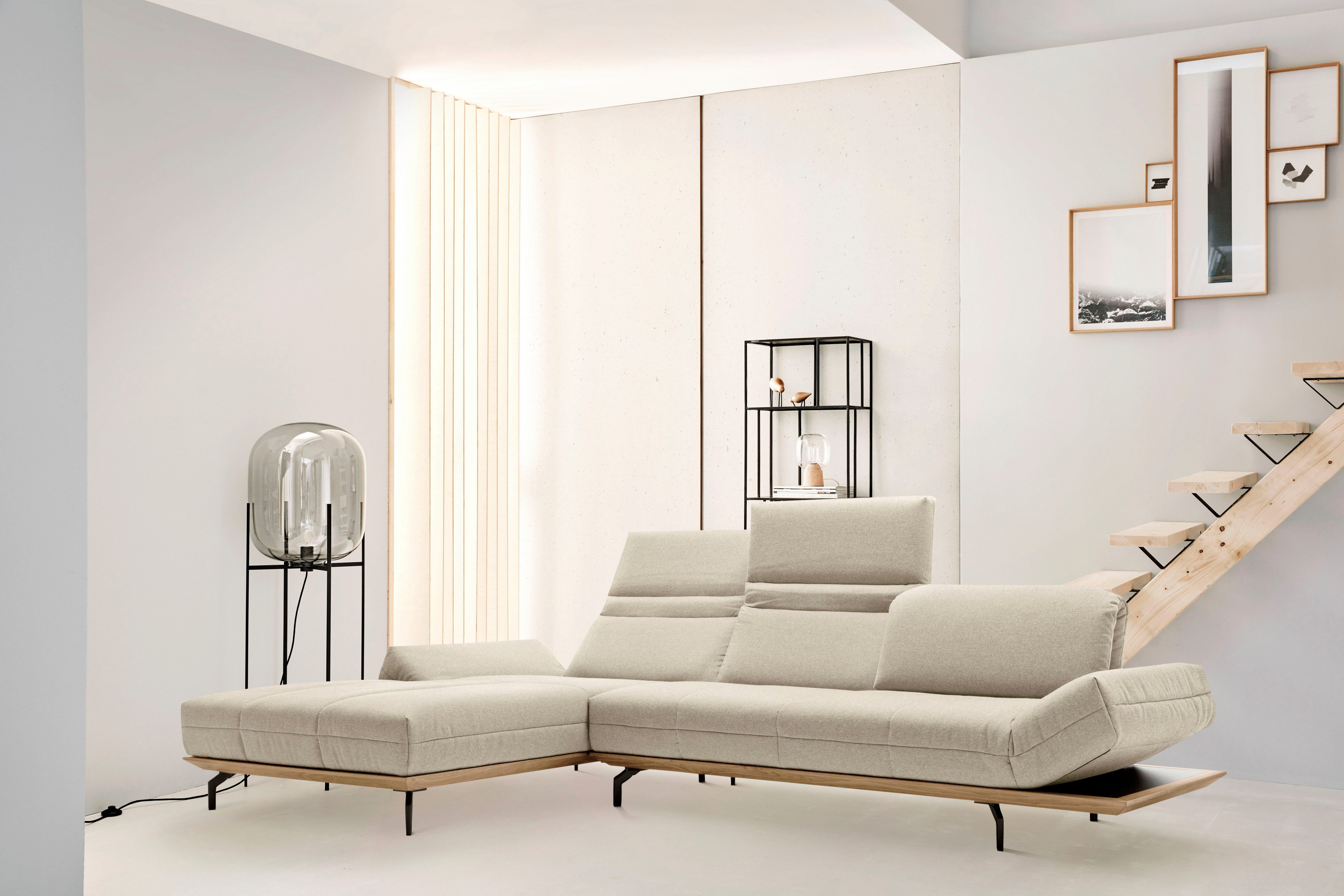 hülsta sofa Ecksofa »hs.420«, in 2 Qualitäten, Holzrahmen in Eiche Natur  oder Nußbaum online kaufen | OTTO